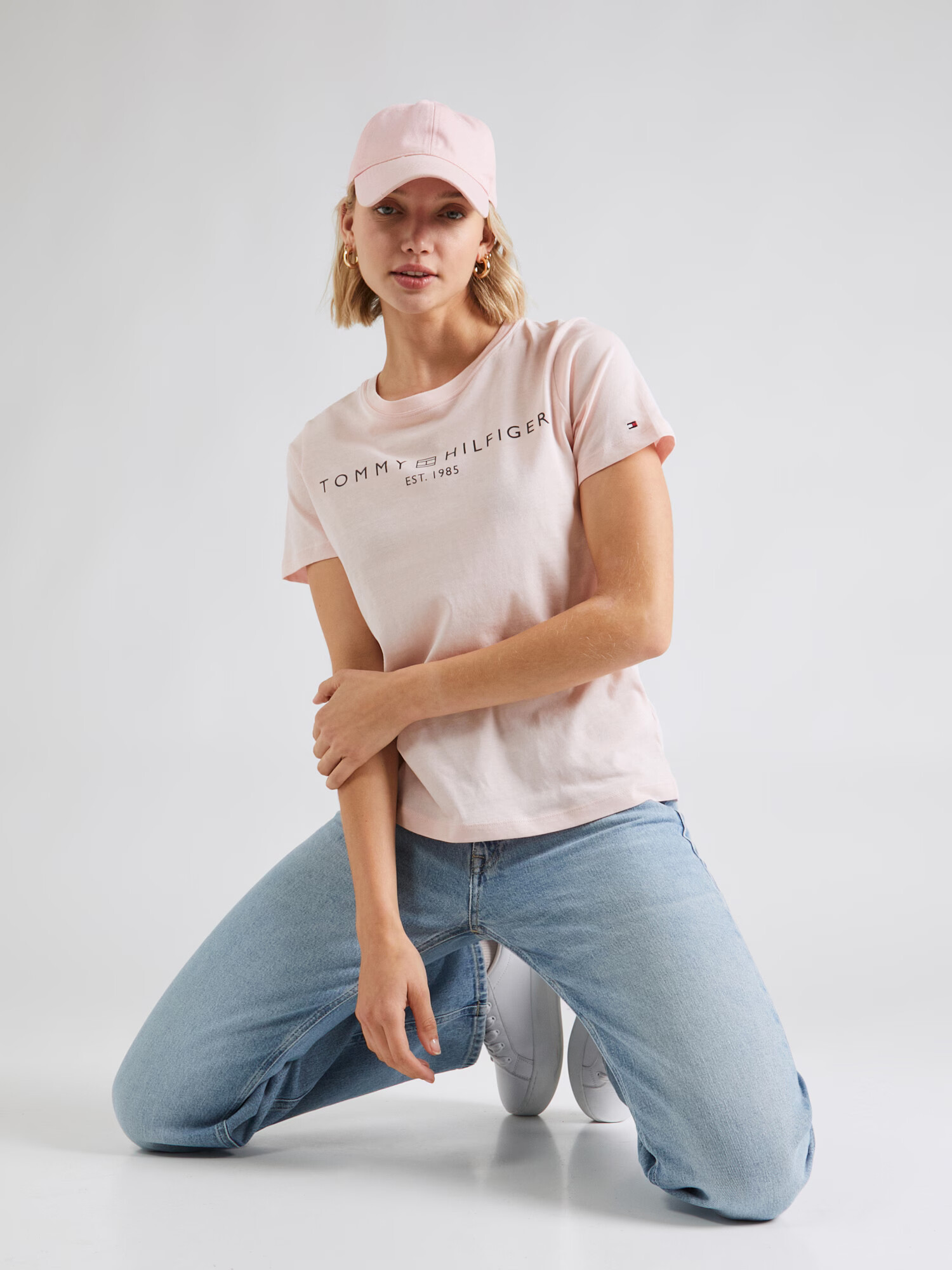 TOMMY HILFIGER Tricou albastru noapte / rosé / roșu intens / alb - Pled.ro