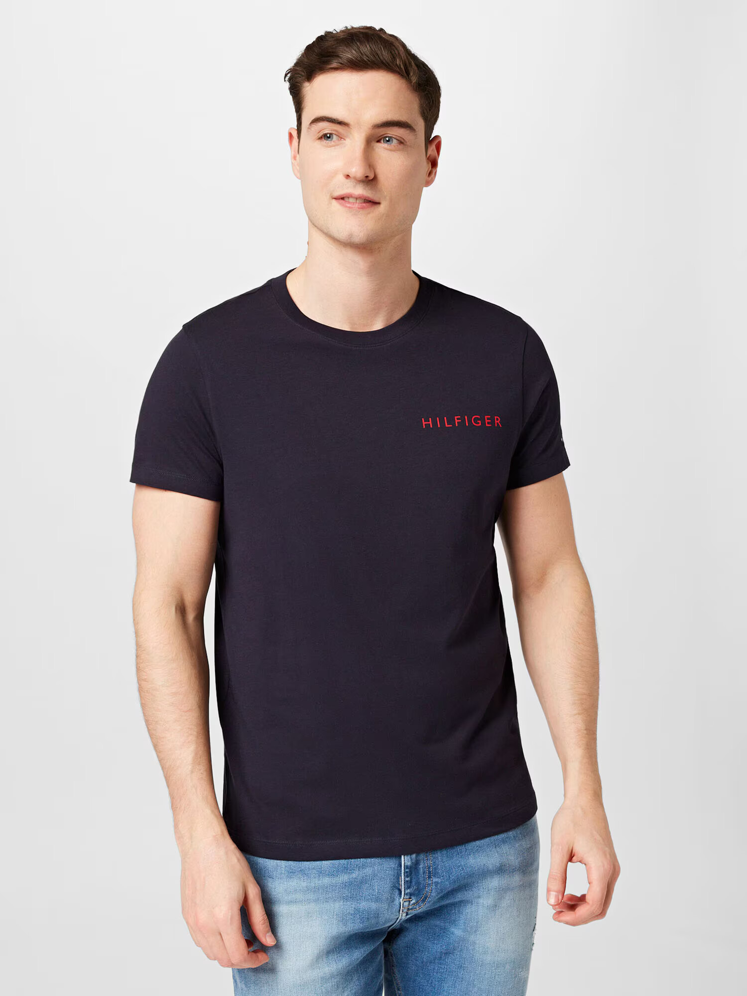 TOMMY HILFIGER Tricou albastru noapte / roșu - Pled.ro