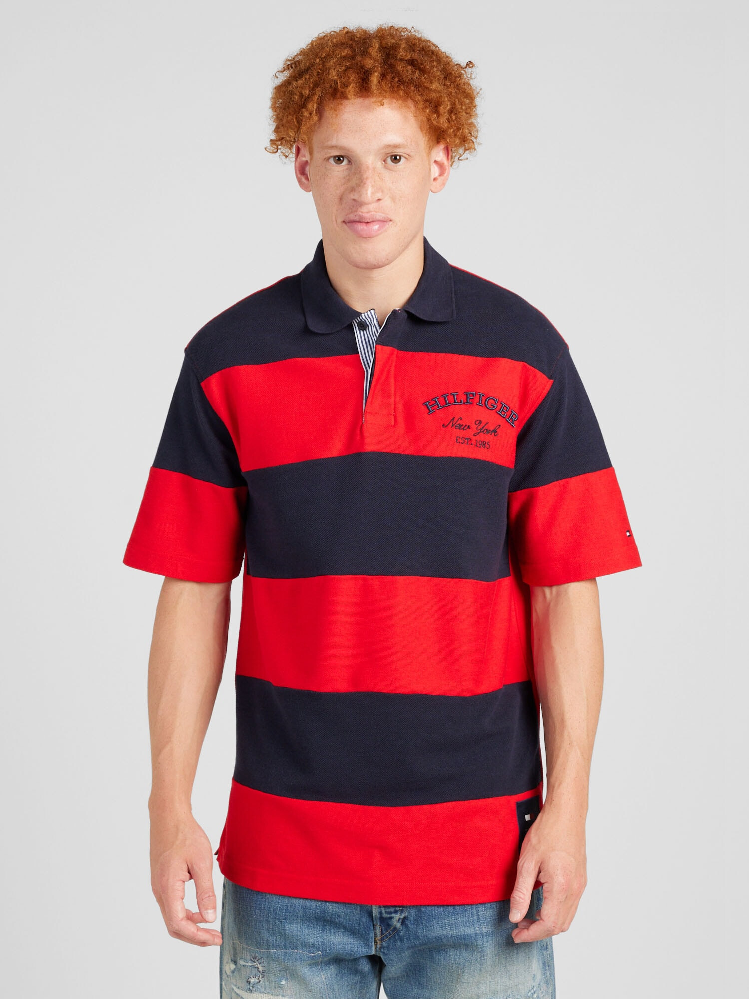 TOMMY HILFIGER Tricou albastru noapte / roșu - Pled.ro