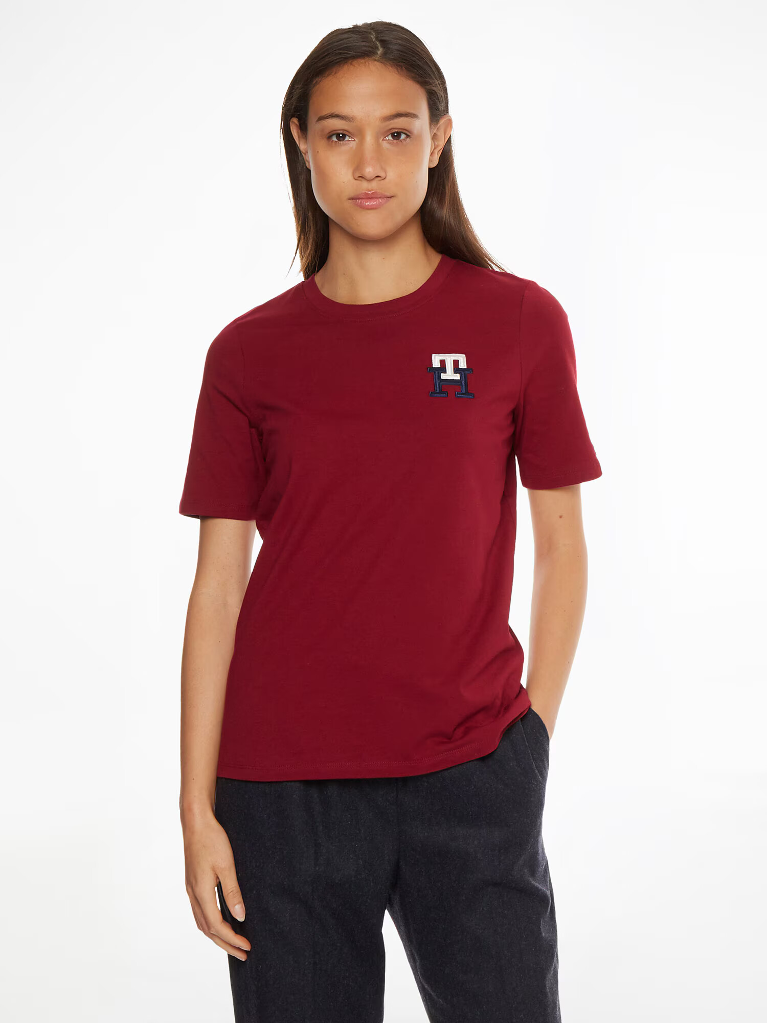 TOMMY HILFIGER Tricou albastru noapte / roșu / alb - Pled.ro