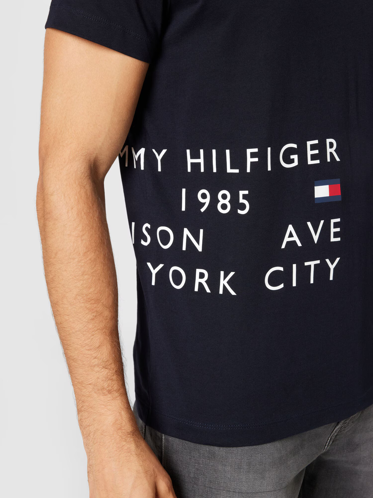 TOMMY HILFIGER Tricou 'Off Placement' albastru noapte / roșu / alb - Pled.ro