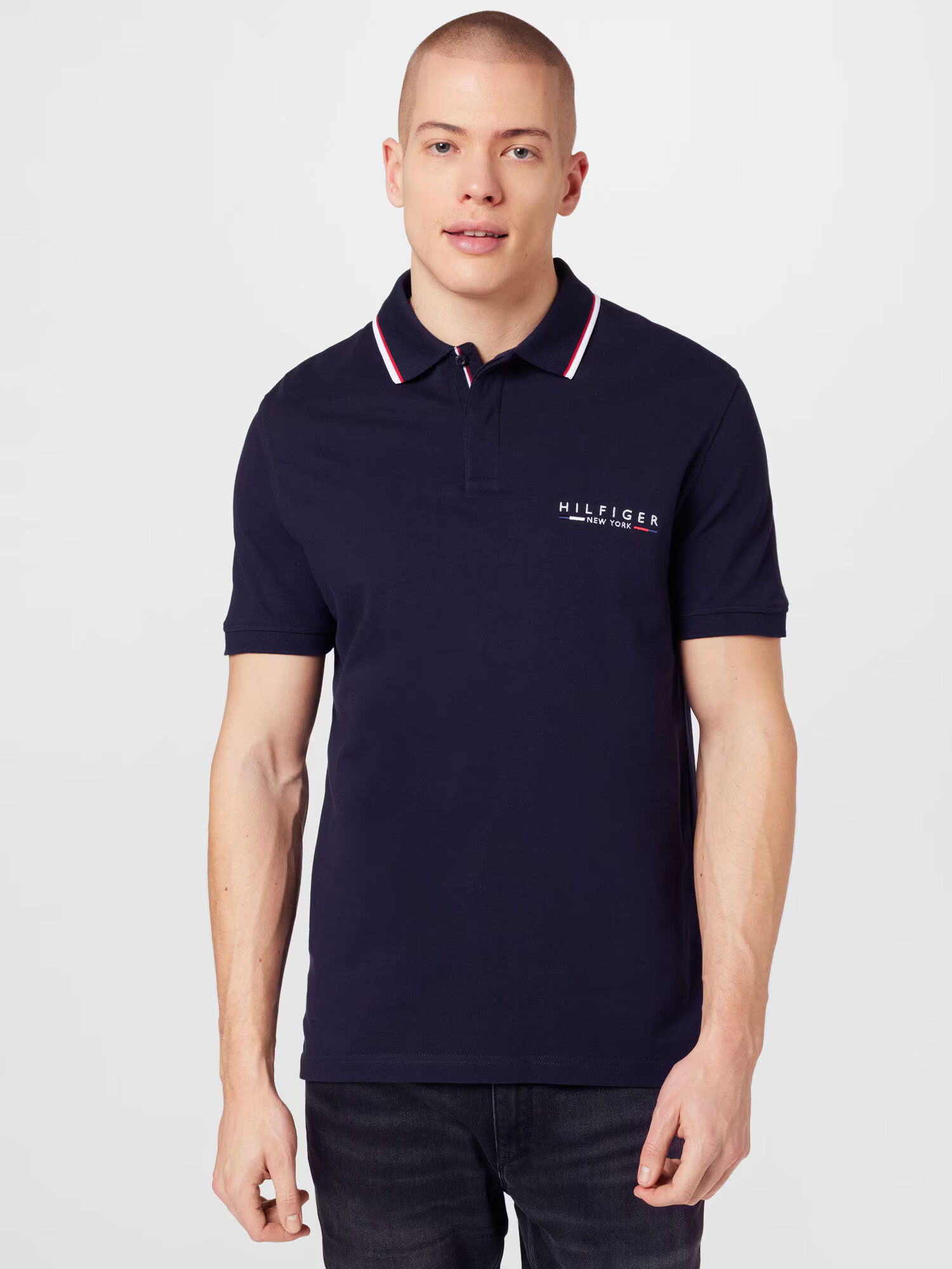 TOMMY HILFIGER Tricou albastru noapte / roșu / alb - Pled.ro