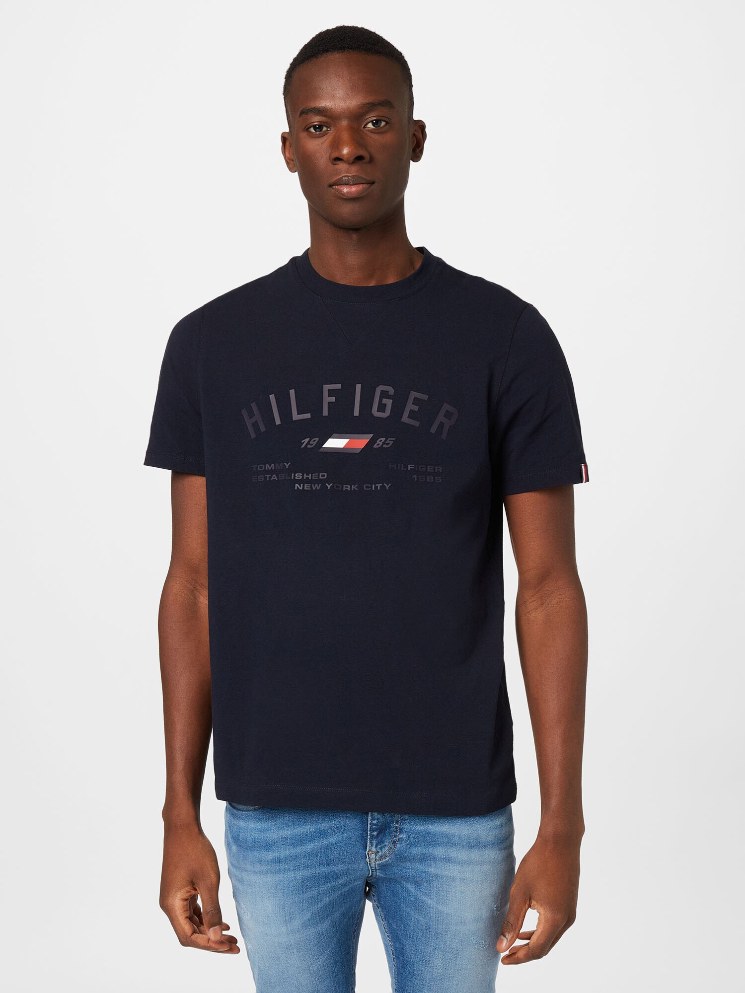 TOMMY HILFIGER Tricou albastru noapte / roșu / alb - Pled.ro