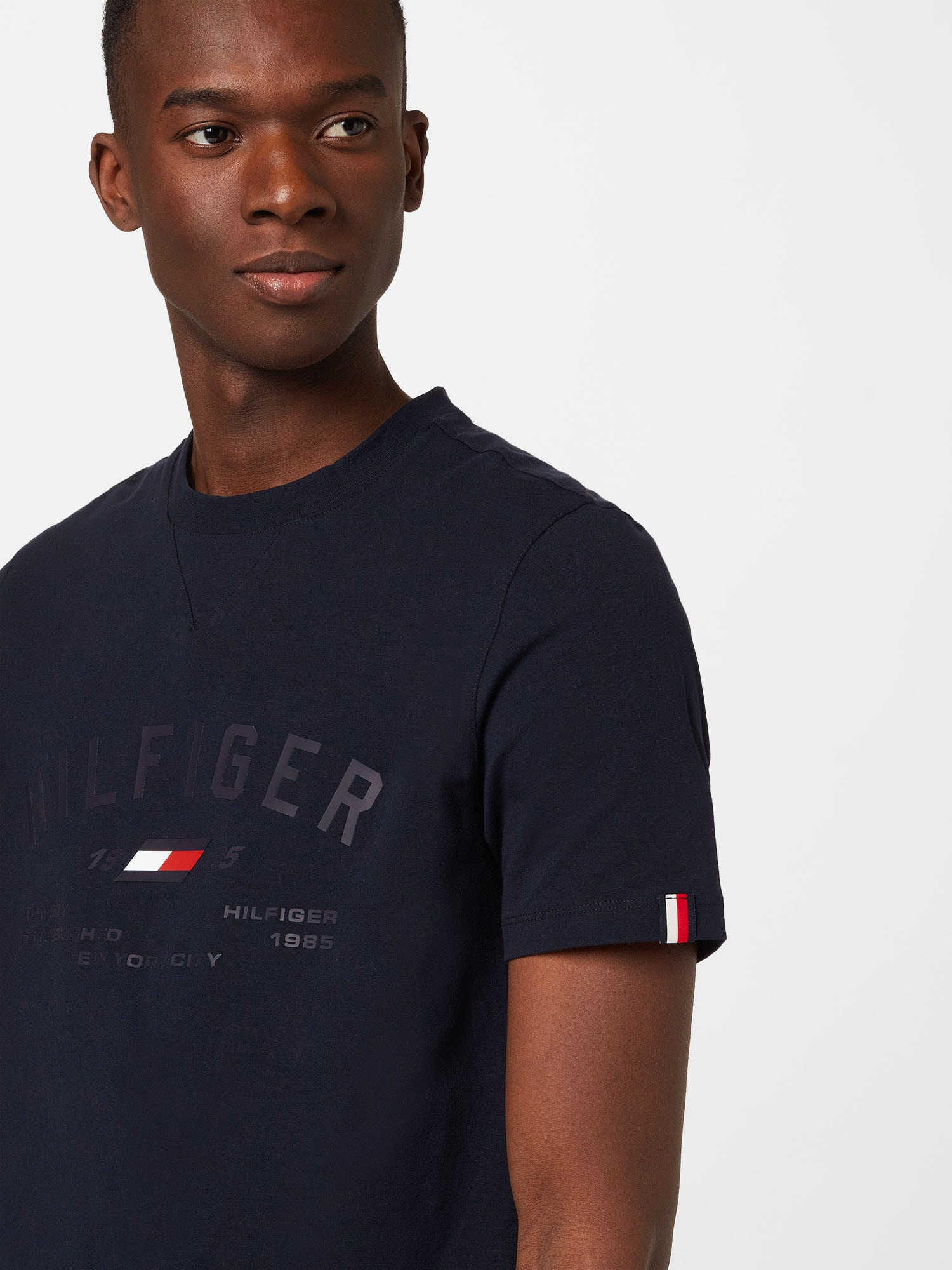 TOMMY HILFIGER Tricou albastru noapte / roșu / alb - Pled.ro