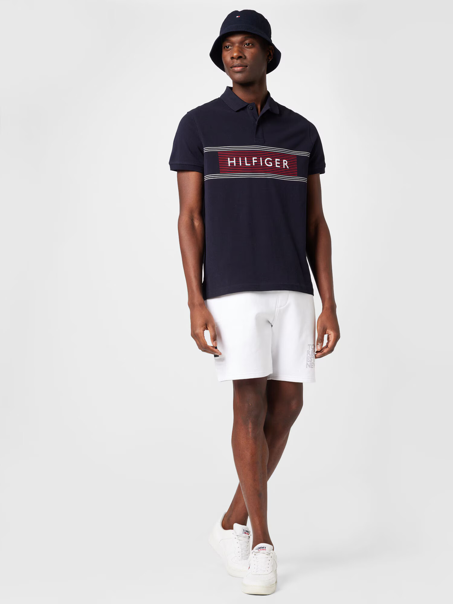 TOMMY HILFIGER Tricou albastru noapte / roșu / alb - Pled.ro