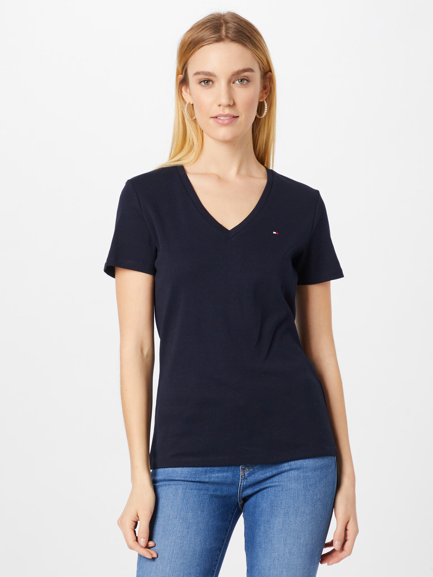 TOMMY HILFIGER Tricou albastru noapte / roșu / alb - Pled.ro