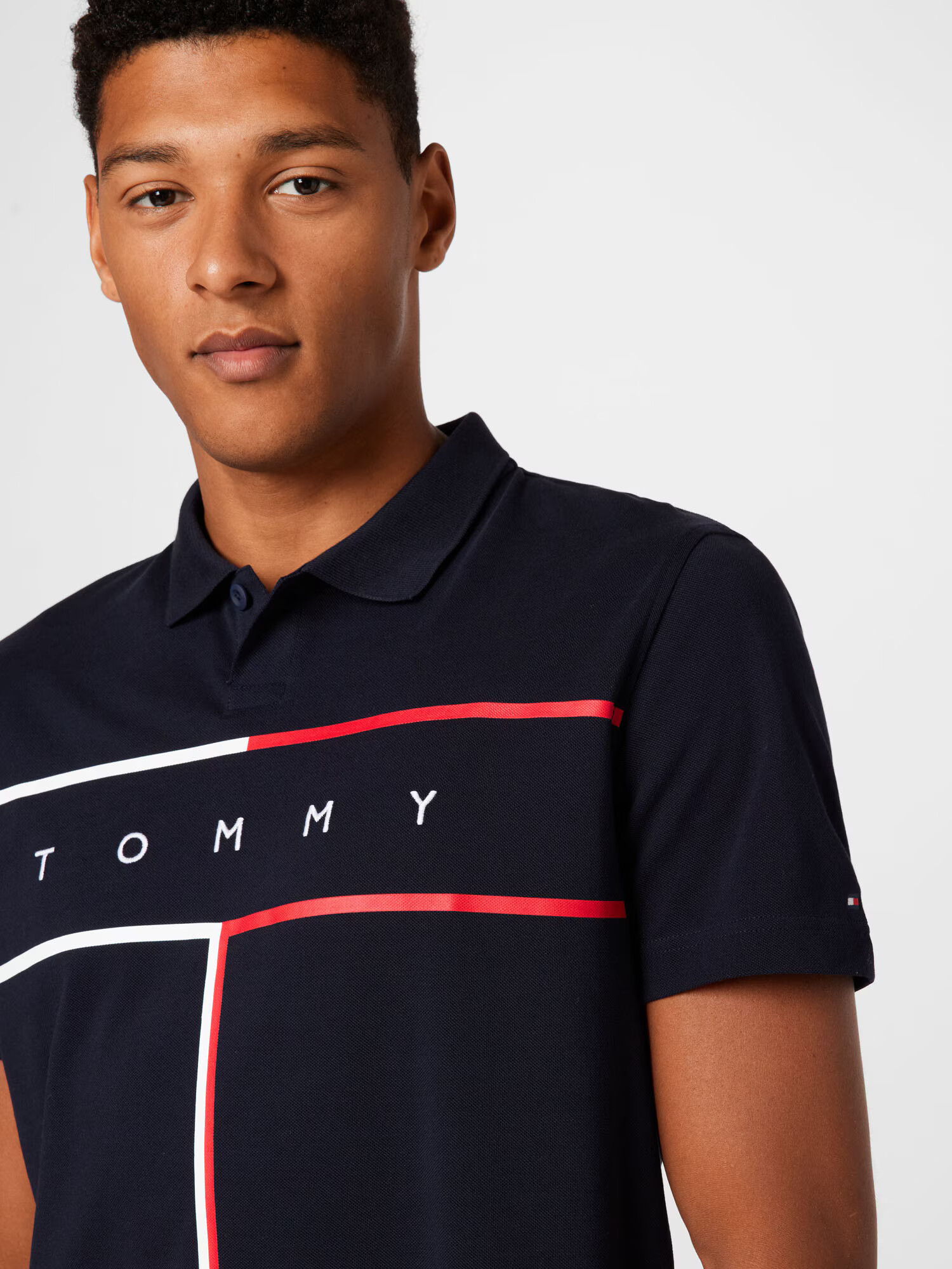 TOMMY HILFIGER Tricou albastru noapte / roșu / alb - Pled.ro