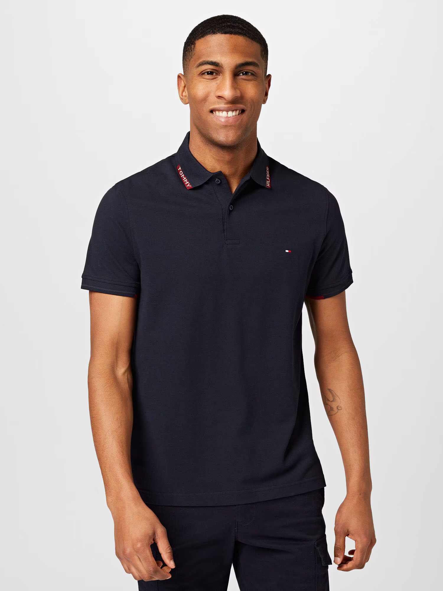 TOMMY HILFIGER Tricou albastru noapte / roșu / alb - Pled.ro