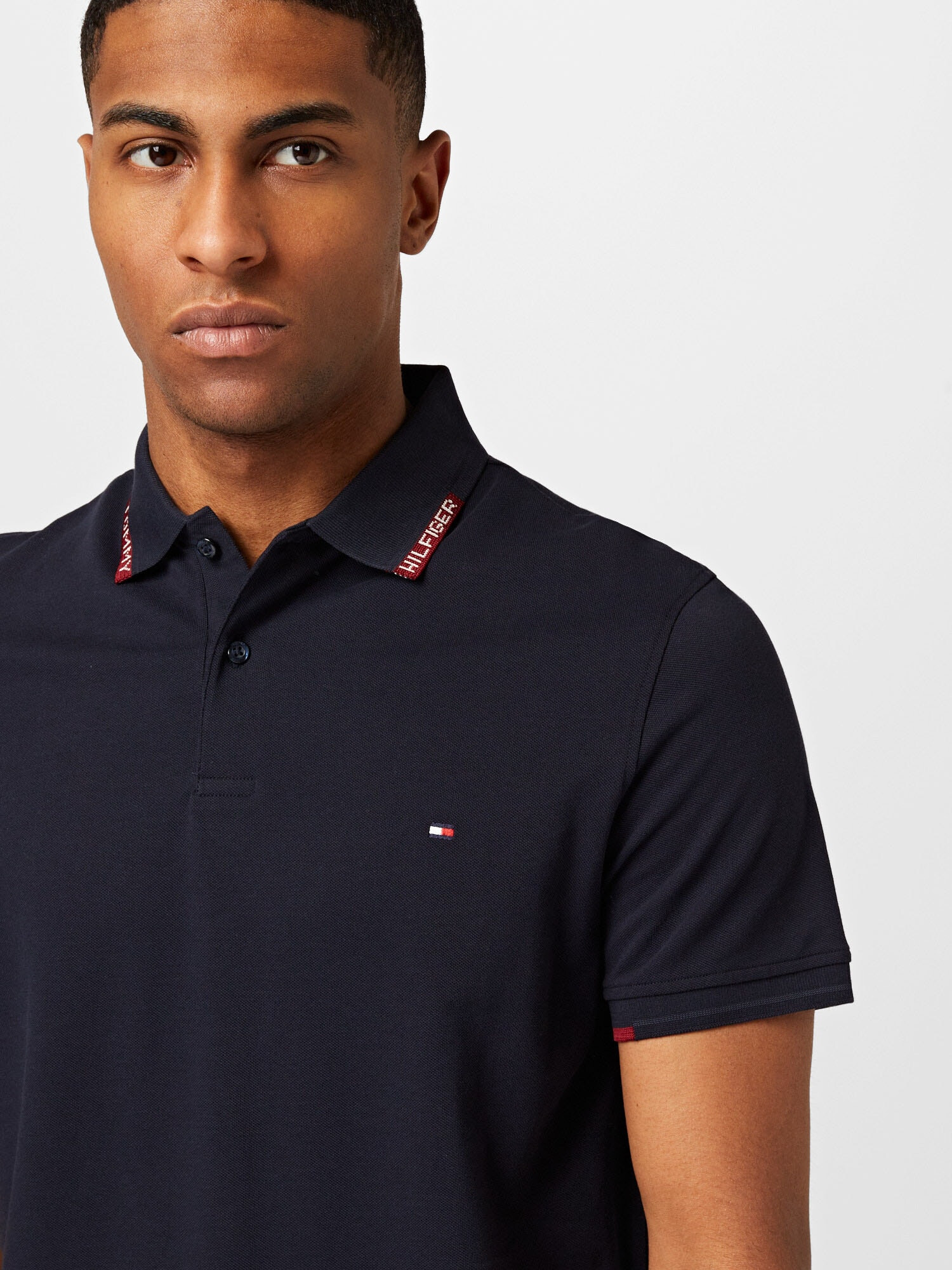 TOMMY HILFIGER Tricou albastru noapte / roșu / alb - Pled.ro