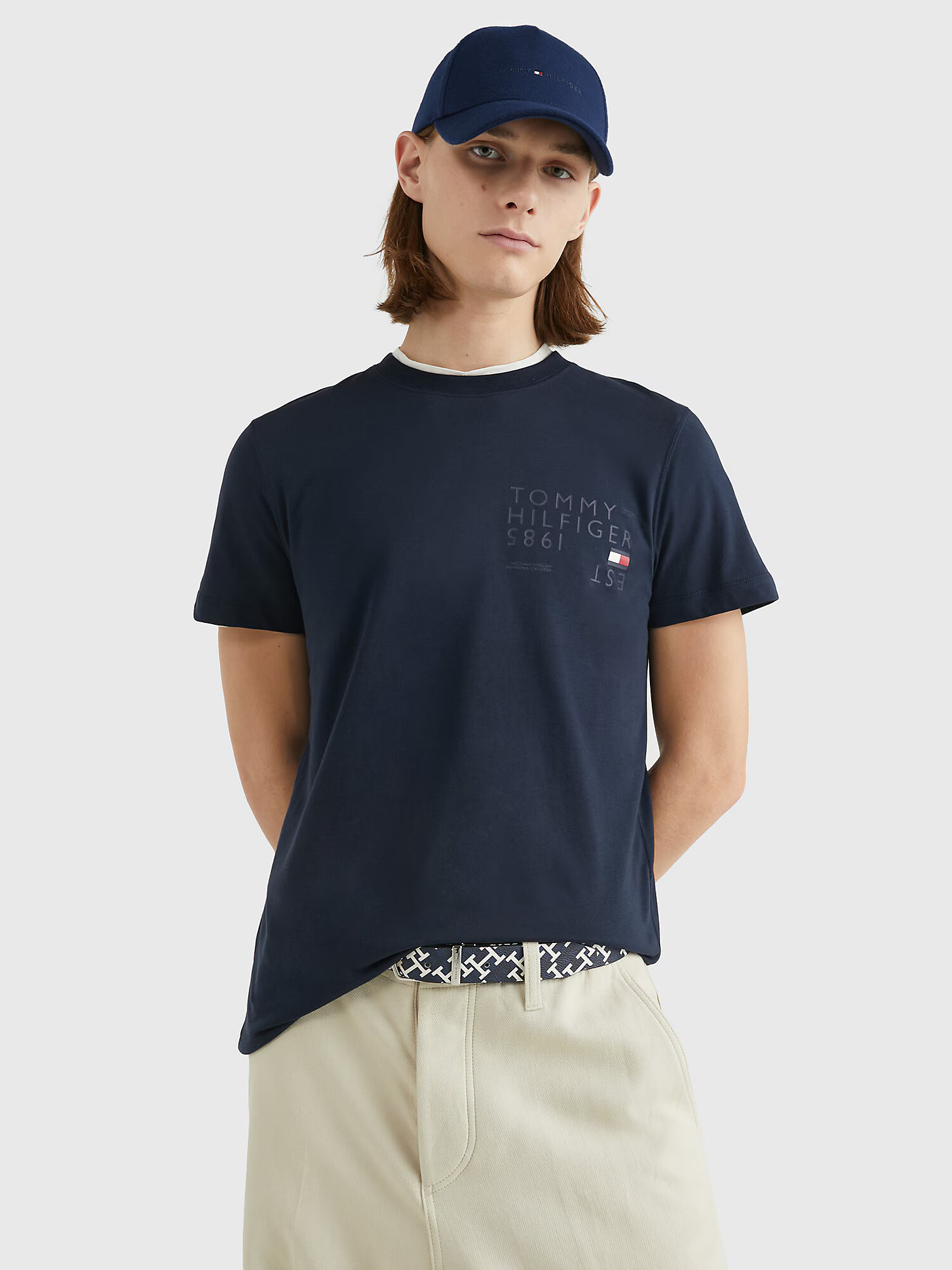 TOMMY HILFIGER Tricou albastru noapte / roșu / alb - Pled.ro