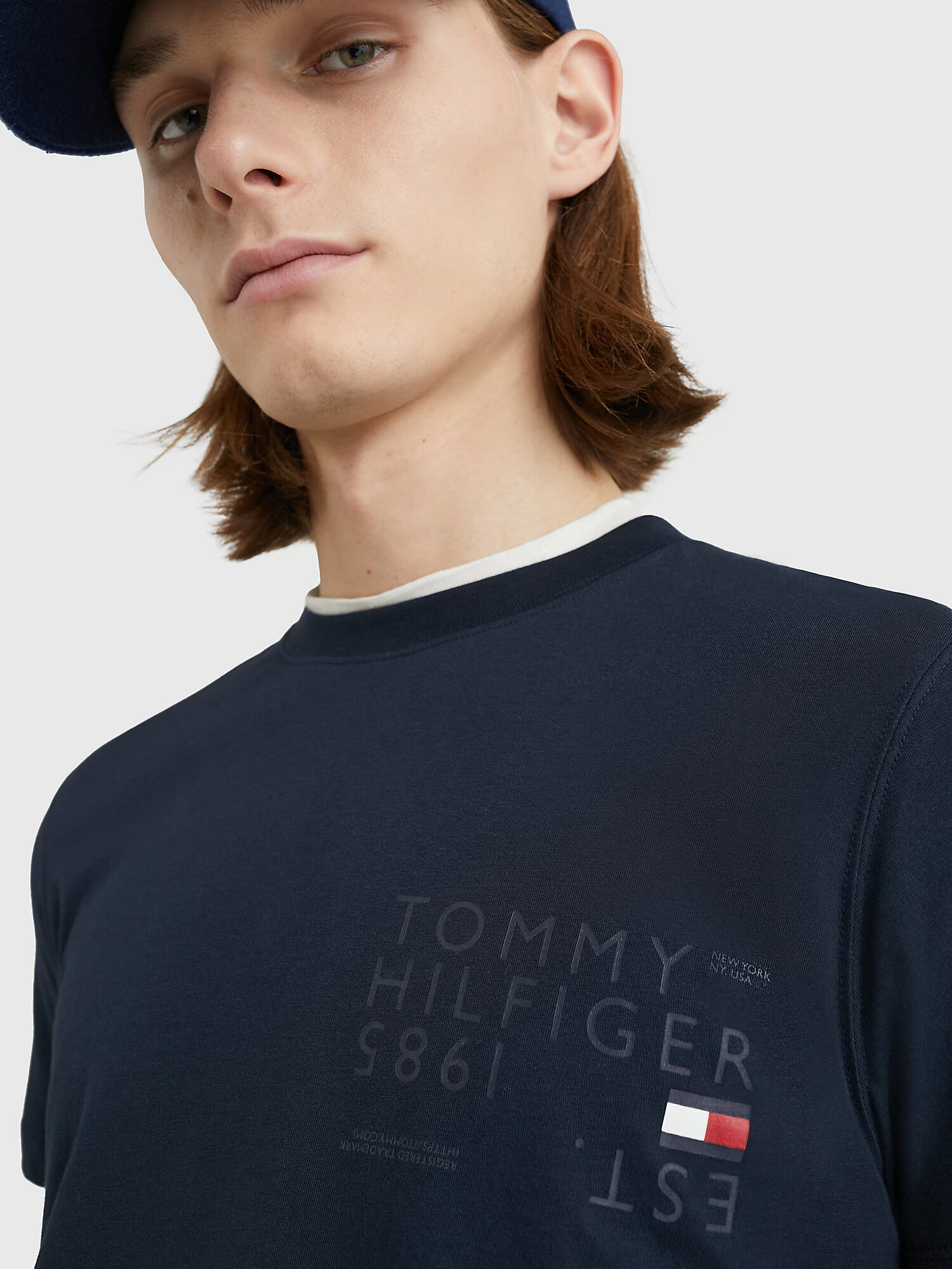 TOMMY HILFIGER Tricou albastru noapte / roșu / alb - Pled.ro