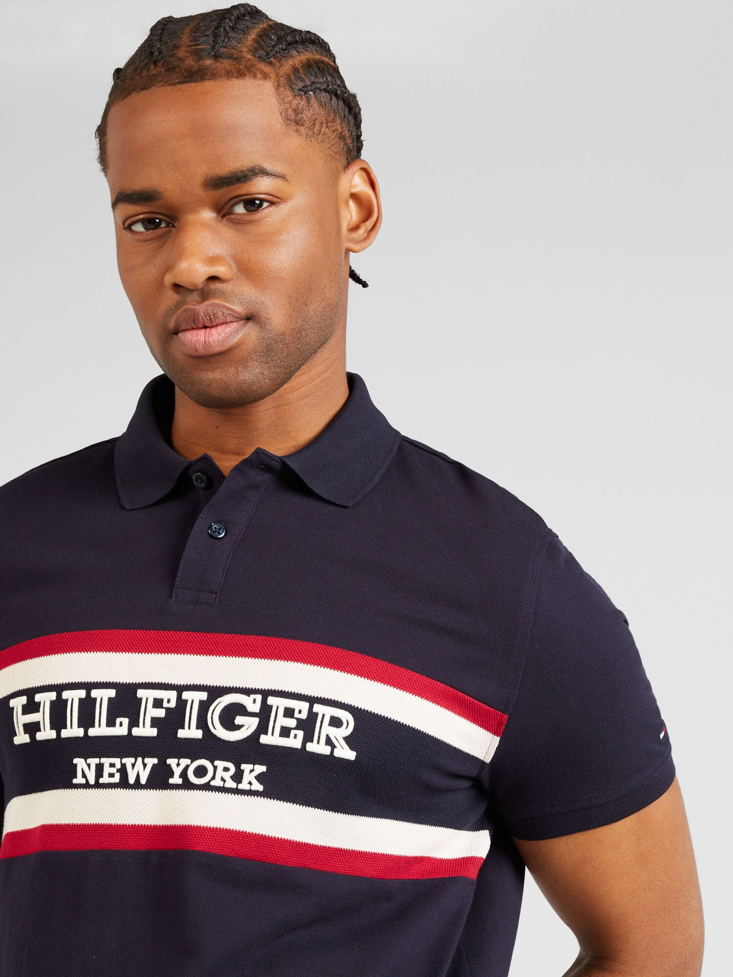 TOMMY HILFIGER Tricou albastru noapte / roșu / alb - Pled.ro