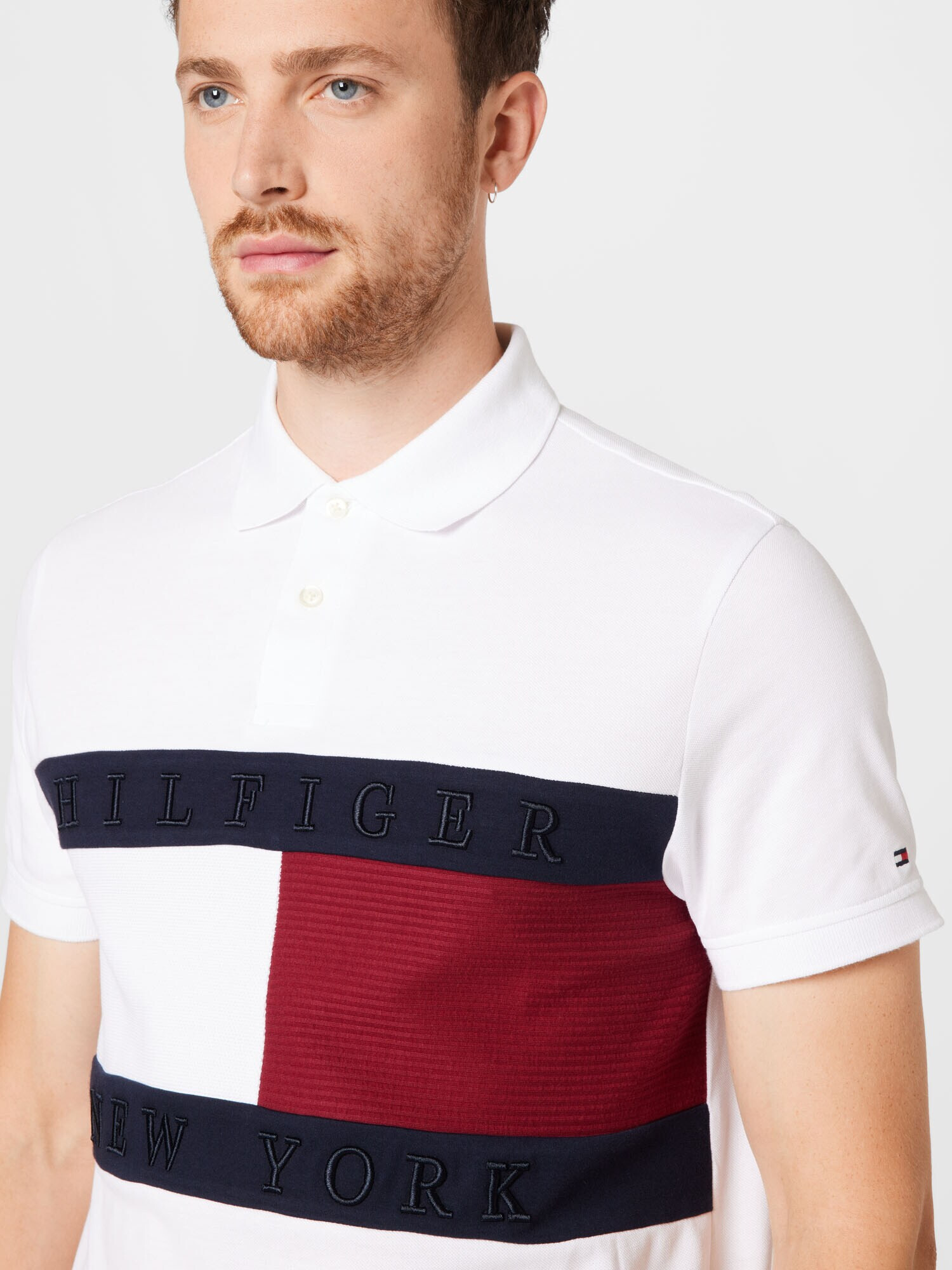 TOMMY HILFIGER Tricou albastru noapte / roșu / alb - Pled.ro