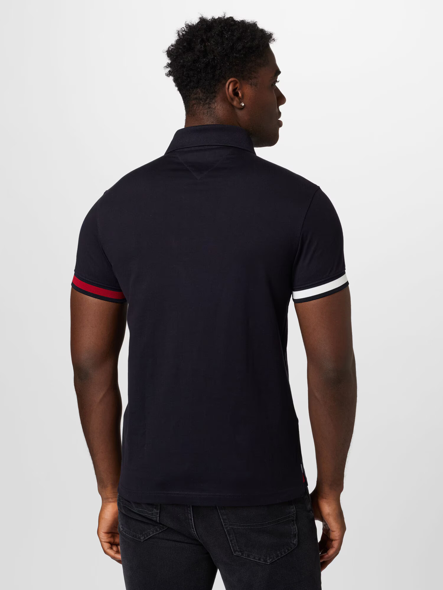 TOMMY HILFIGER Tricou albastru noapte / roșu cireș / alb - Pled.ro