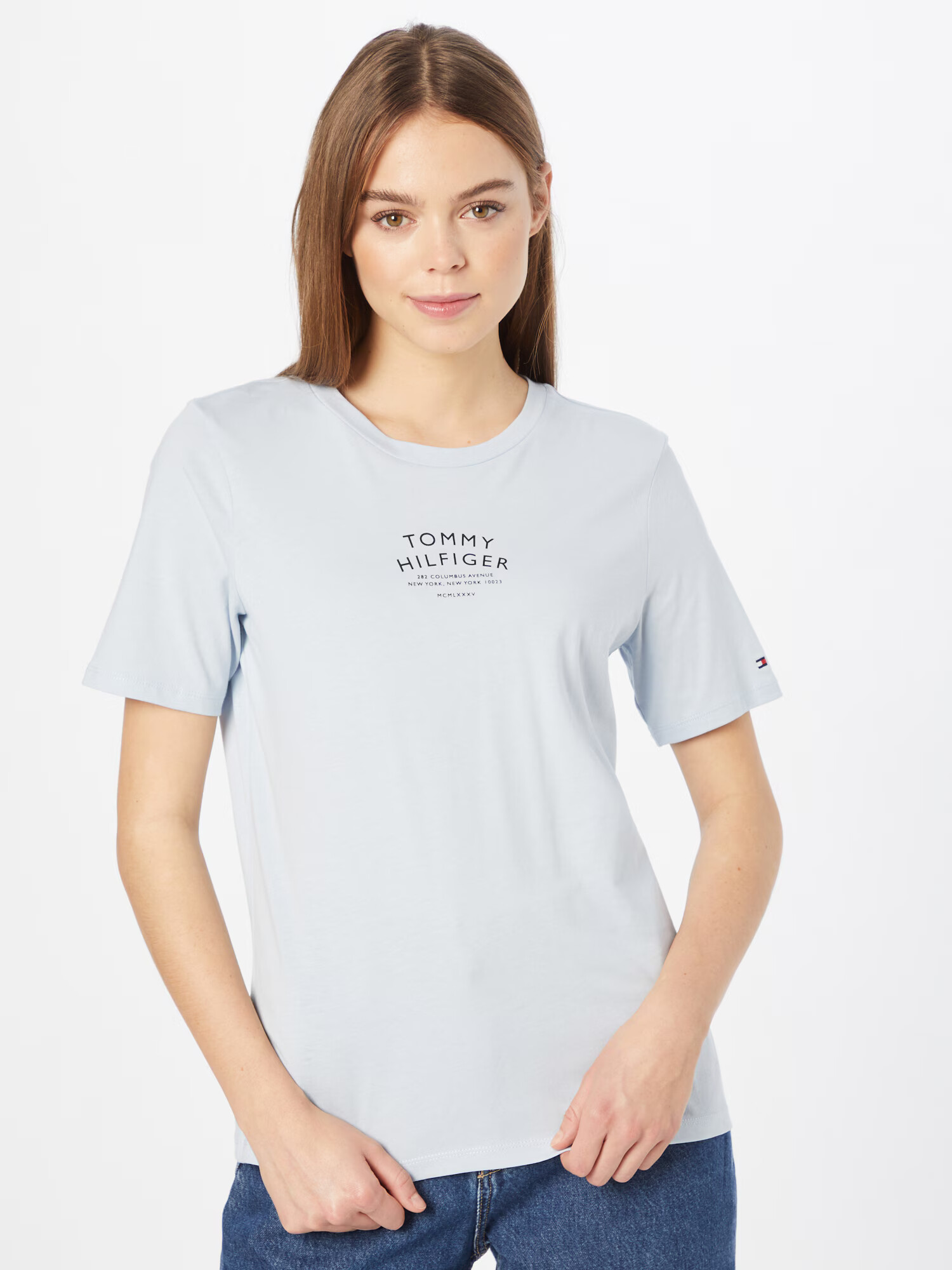 TOMMY HILFIGER Tricou albastru pastel / negru - Pled.ro