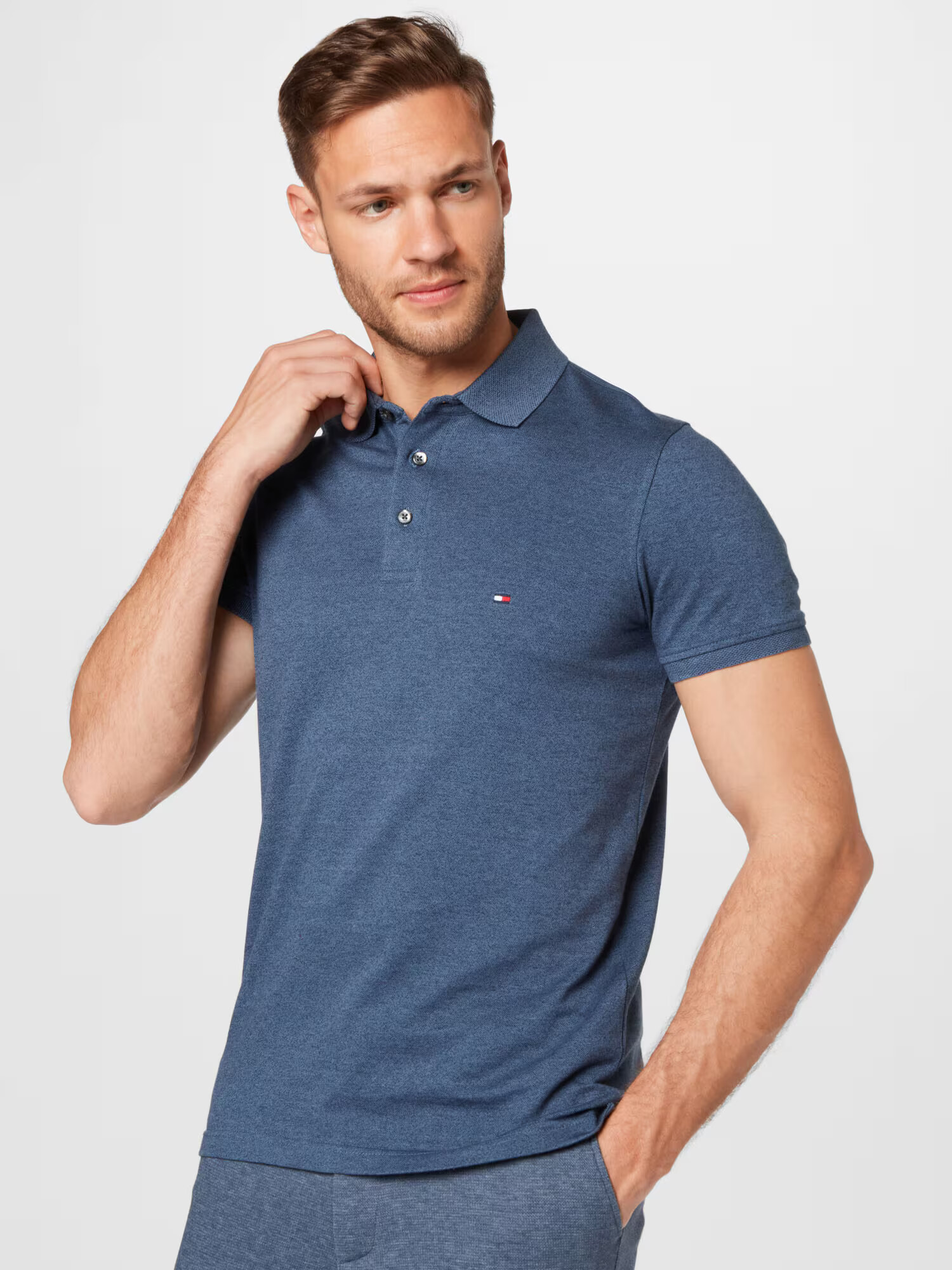 TOMMY HILFIGER Tricou albastru porumbel - Pled.ro