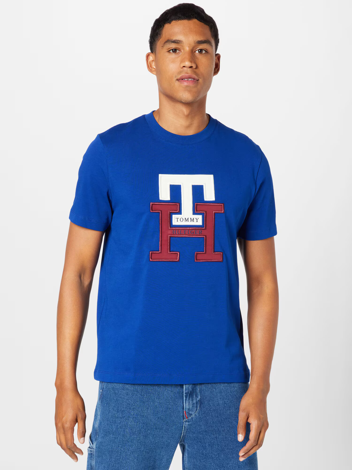 TOMMY HILFIGER Tricou albastru / roşu închis / alb - Pled.ro