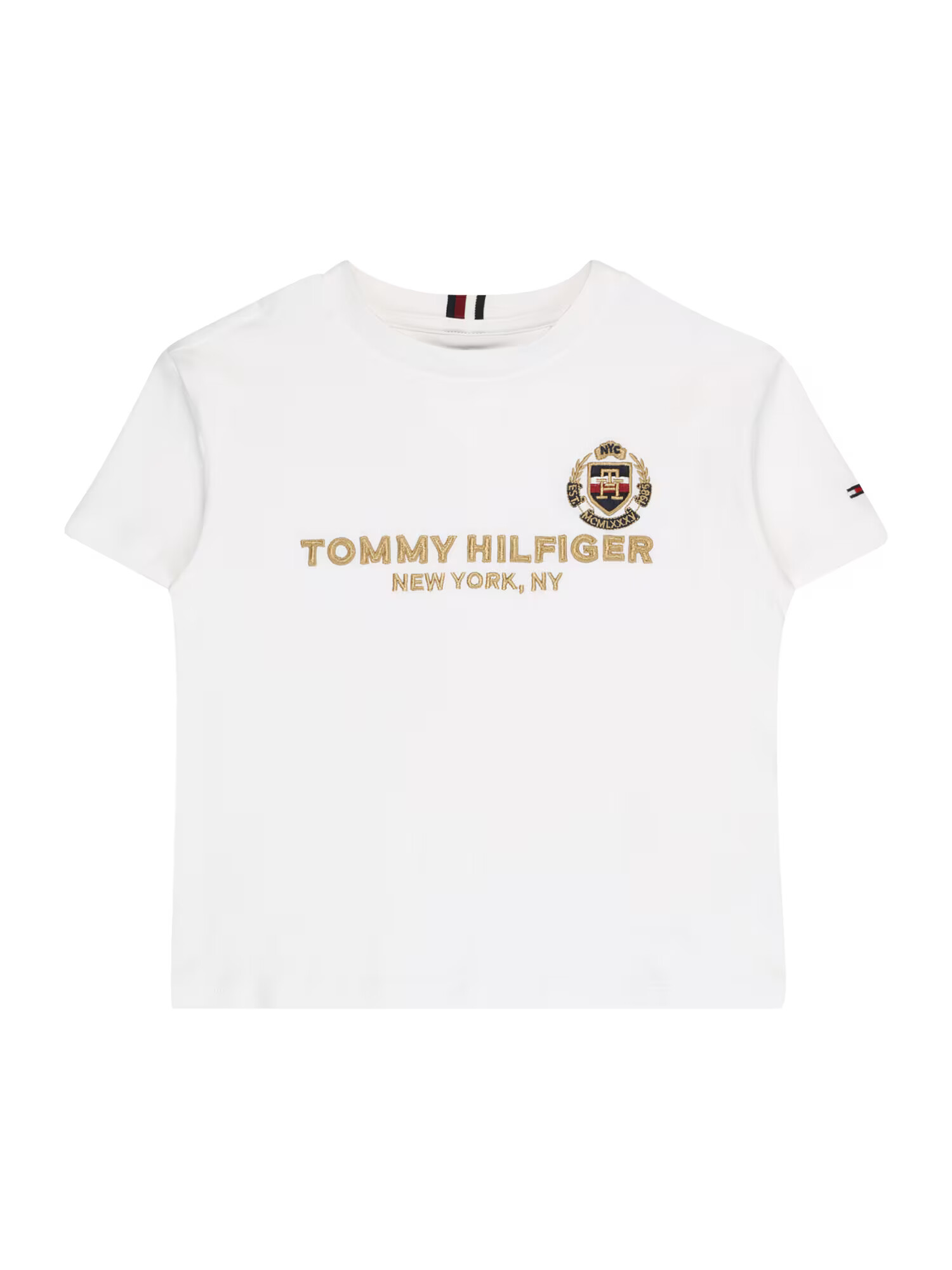 TOMMY HILFIGER Tricou auriu / alb - Pled.ro