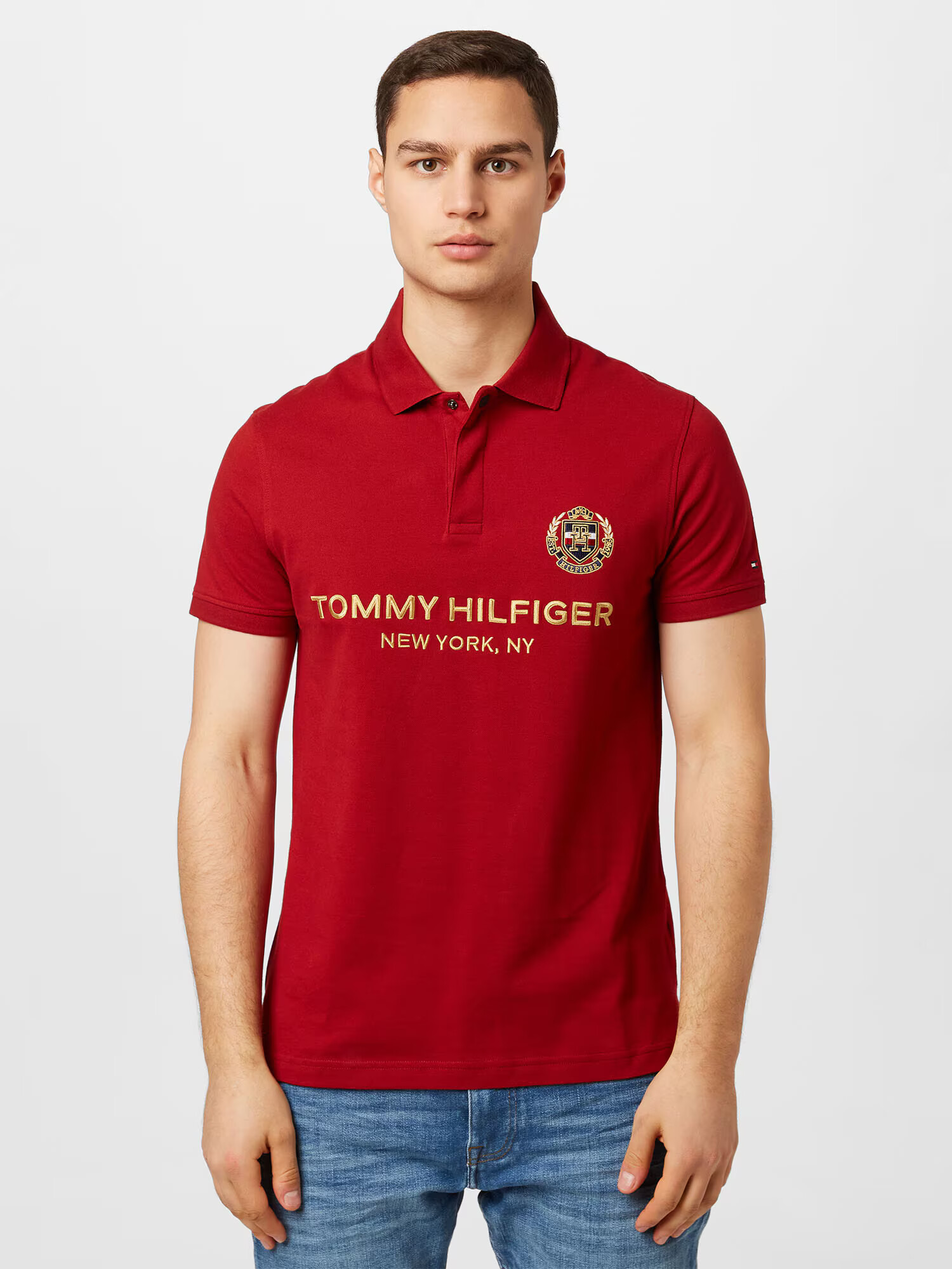 TOMMY HILFIGER Tricou auriu / roșu - Pled.ro