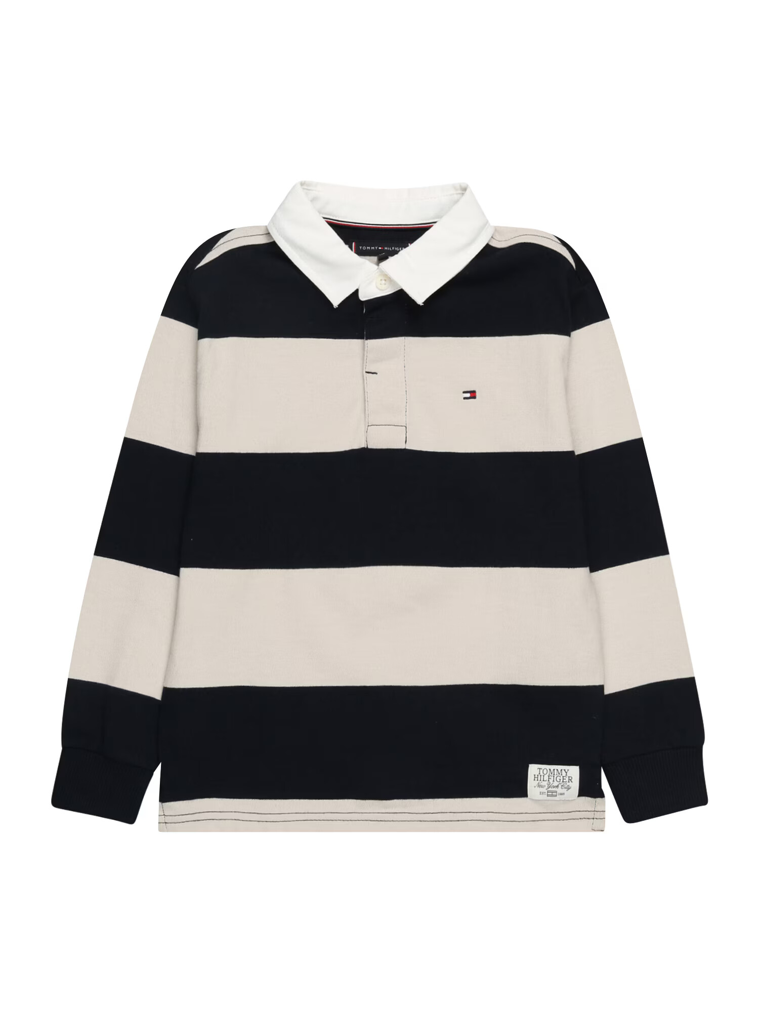 TOMMY HILFIGER Tricou bej / bleumarin / alb - Pled.ro