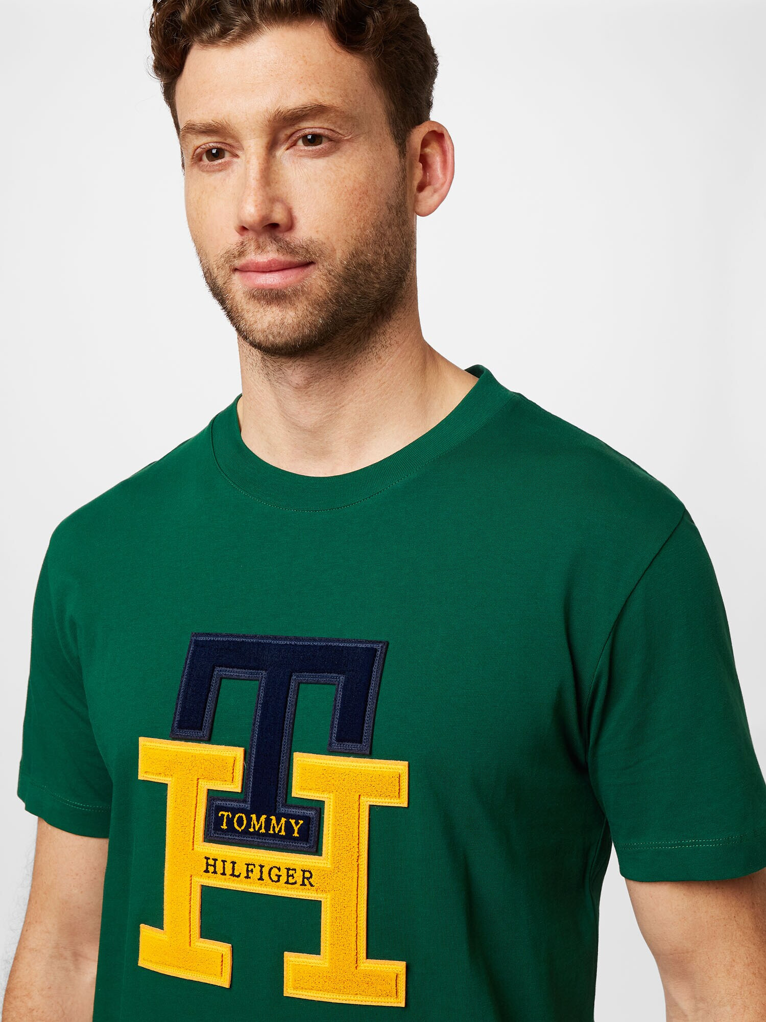 TOMMY HILFIGER Tricou 'BLACKWATCH' bleumarin / galben / verde - Pled.ro