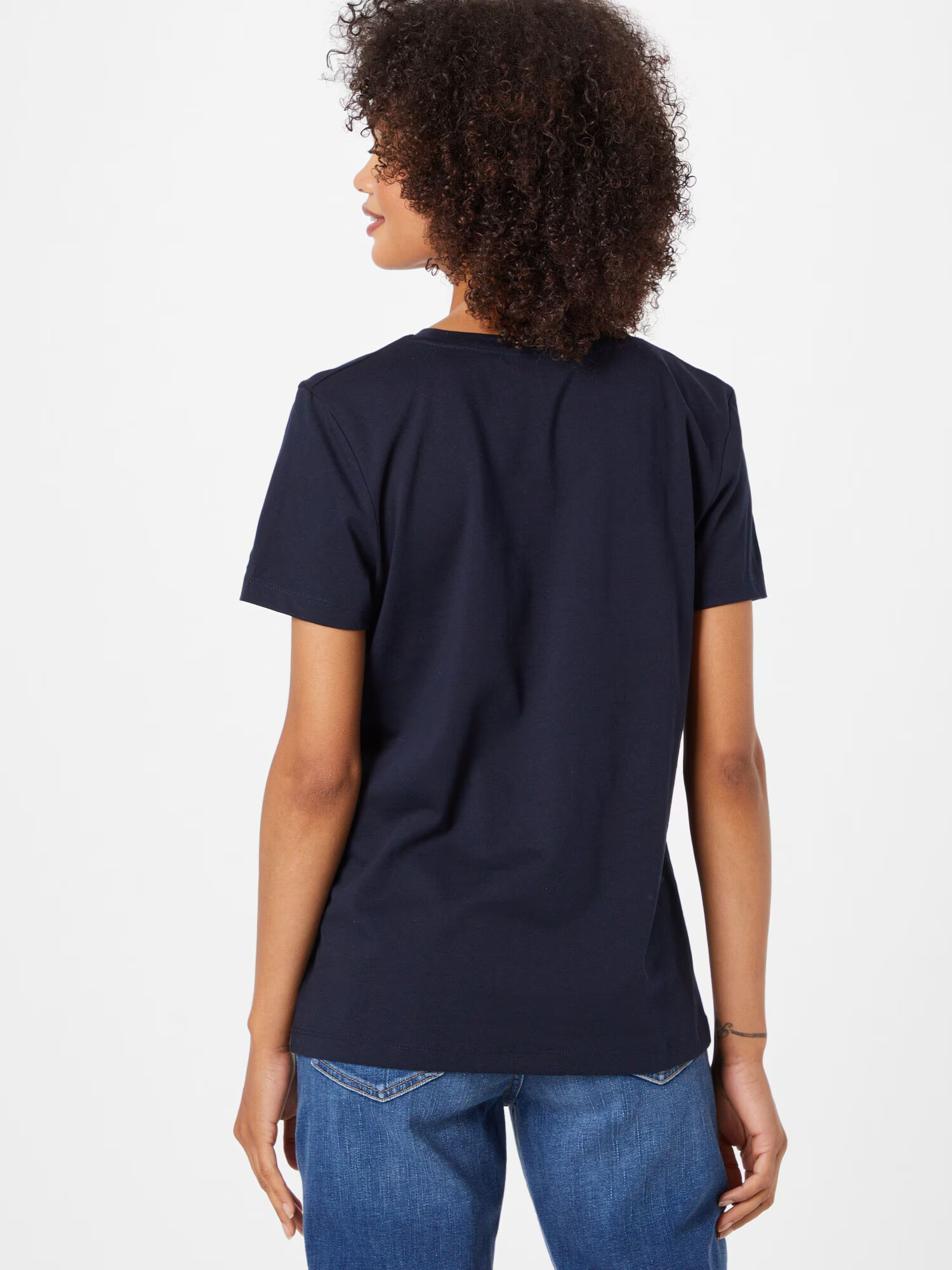 TOMMY HILFIGER Tricou bleumarin / alb - Pled.ro