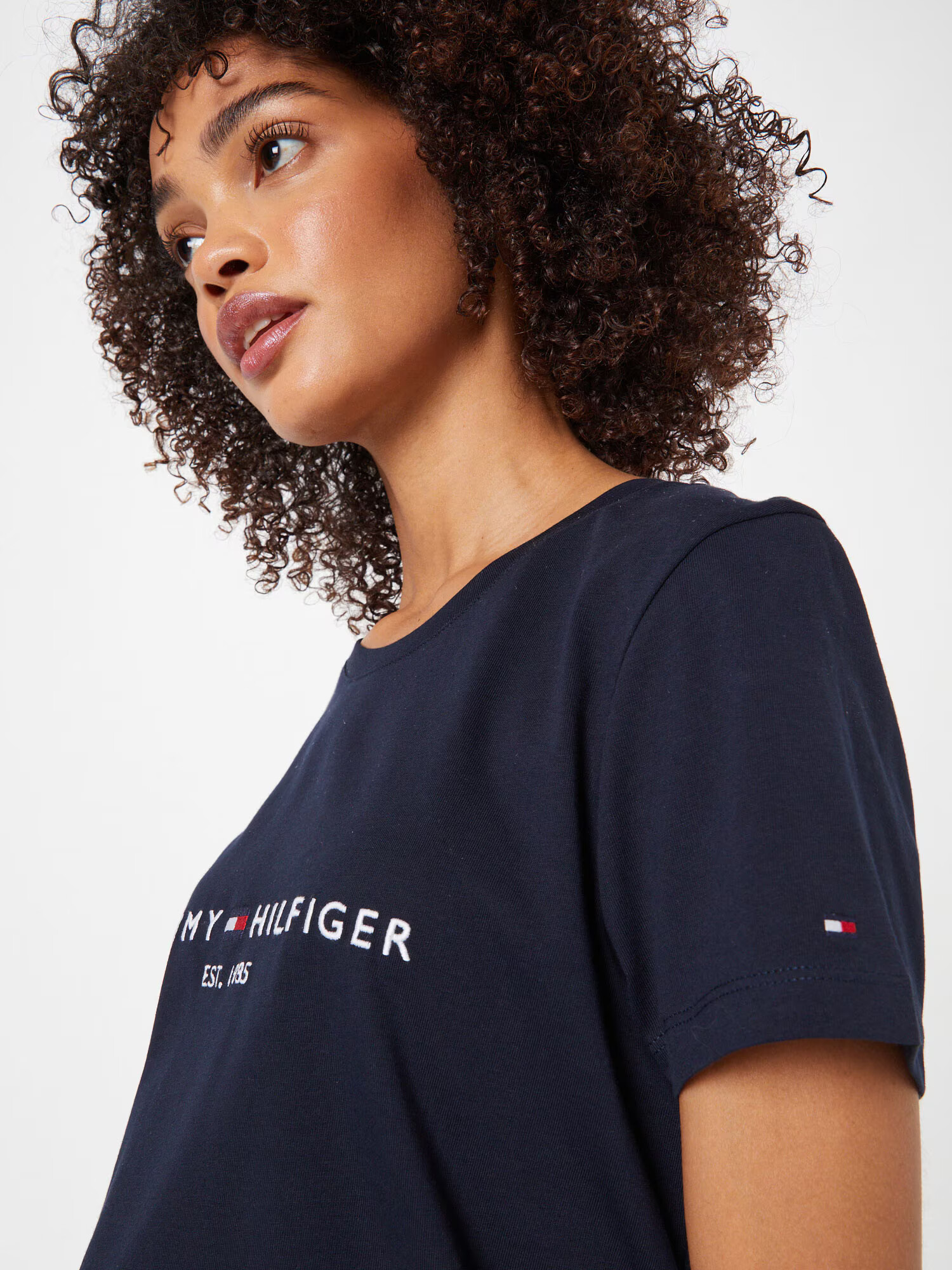 TOMMY HILFIGER Tricou bleumarin / alb - Pled.ro