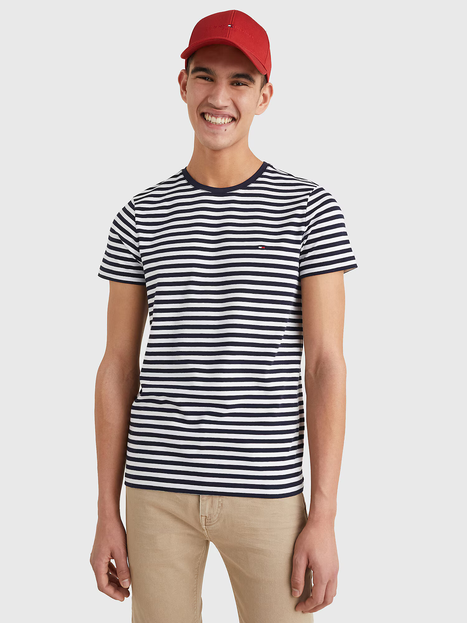 TOMMY HILFIGER Tricou bleumarin / alb - Pled.ro