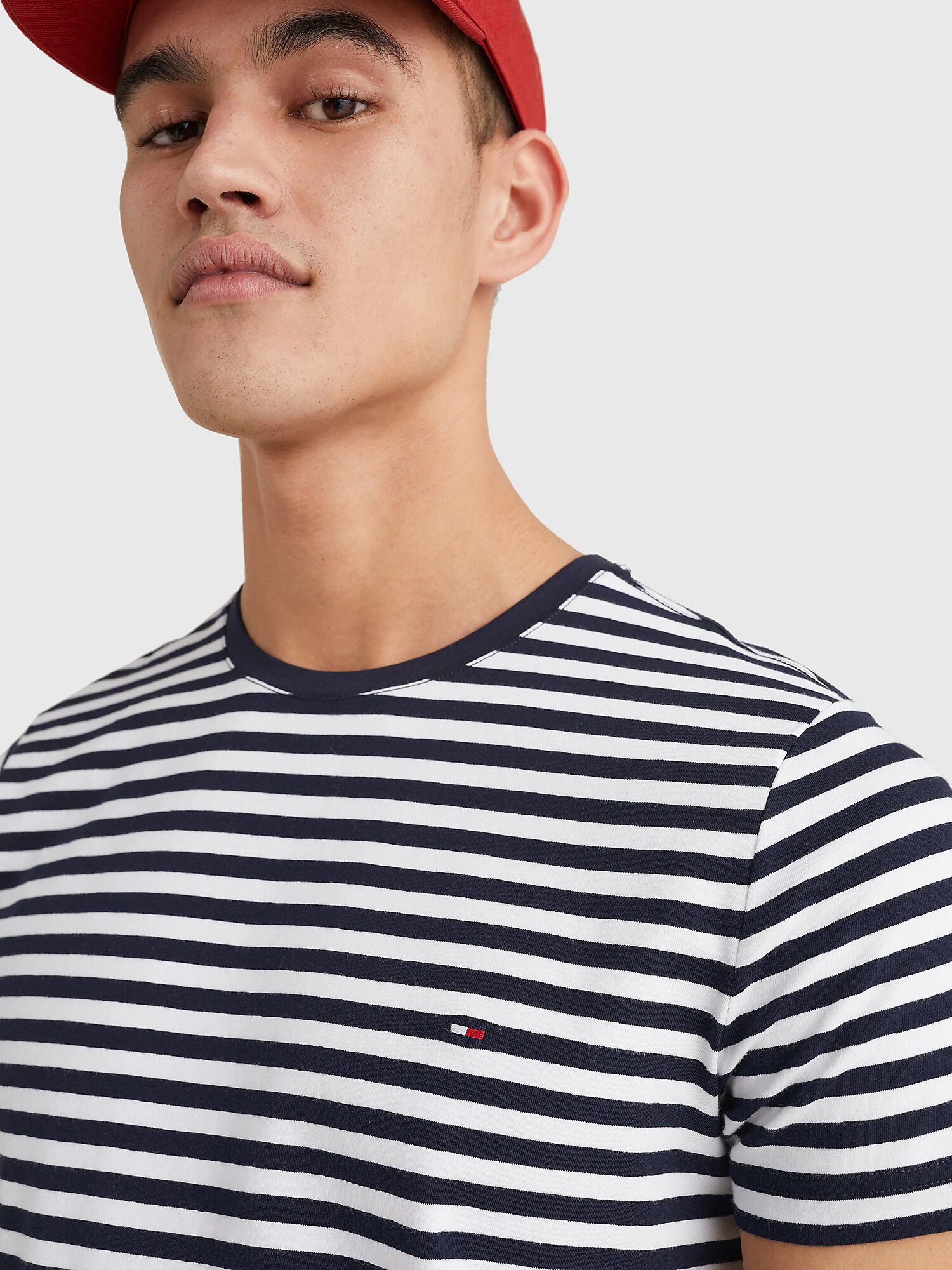 TOMMY HILFIGER Tricou bleumarin / alb - Pled.ro