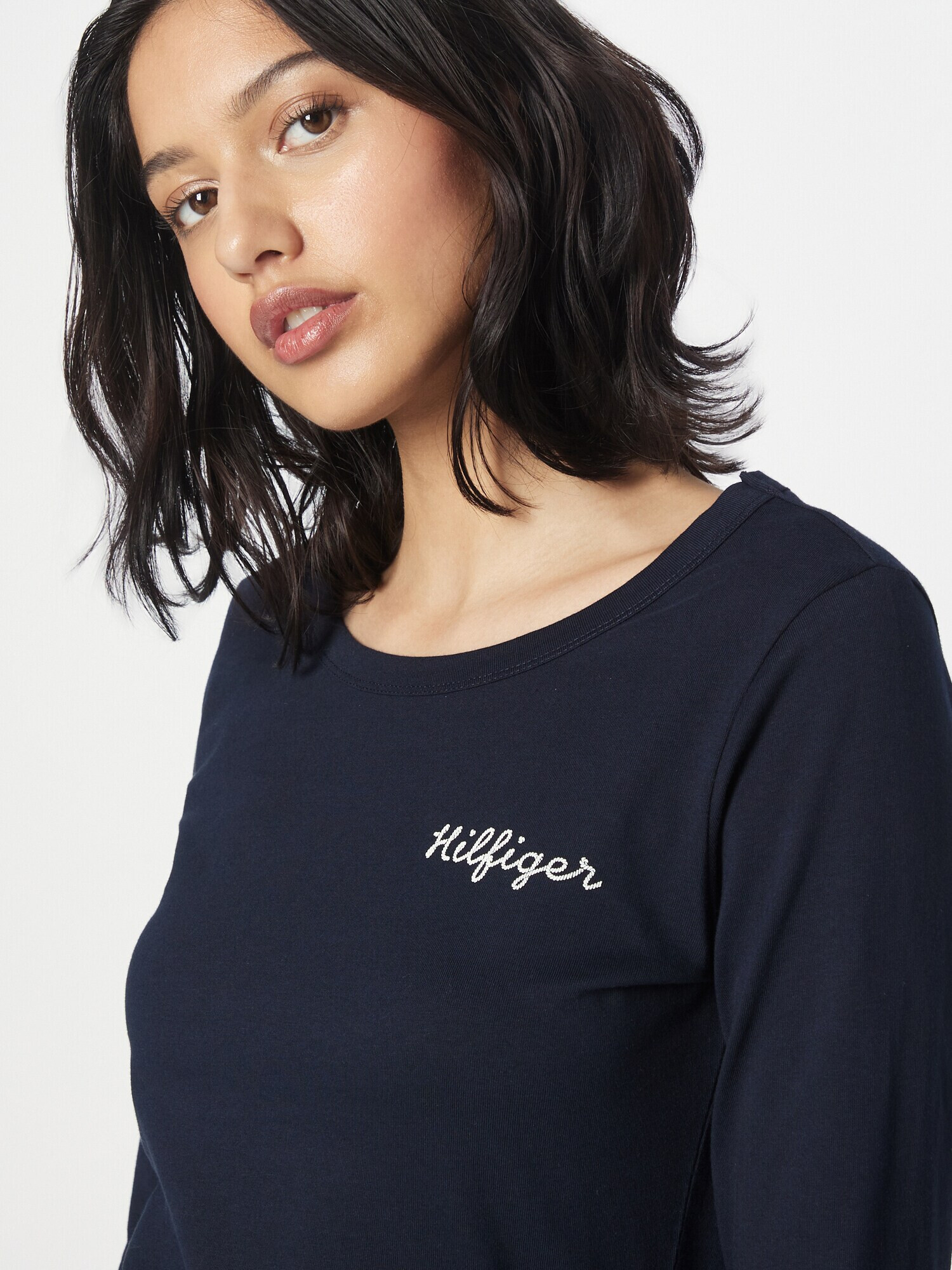 TOMMY HILFIGER Tricou bleumarin / alb - Pled.ro