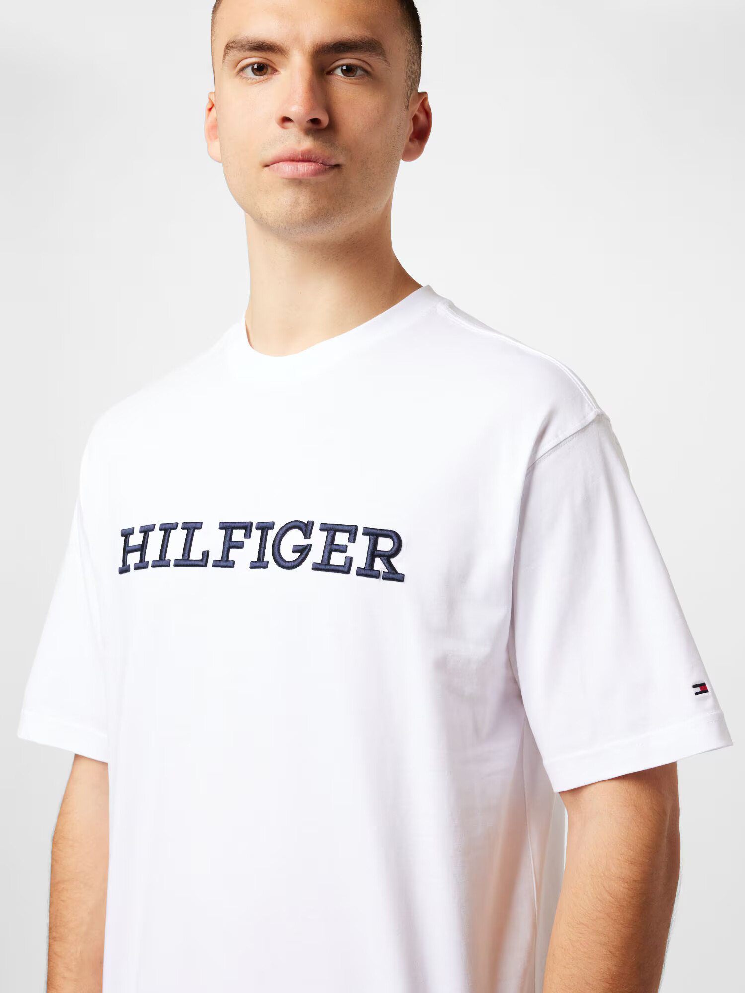 TOMMY HILFIGER Tricou bleumarin / alb - Pled.ro