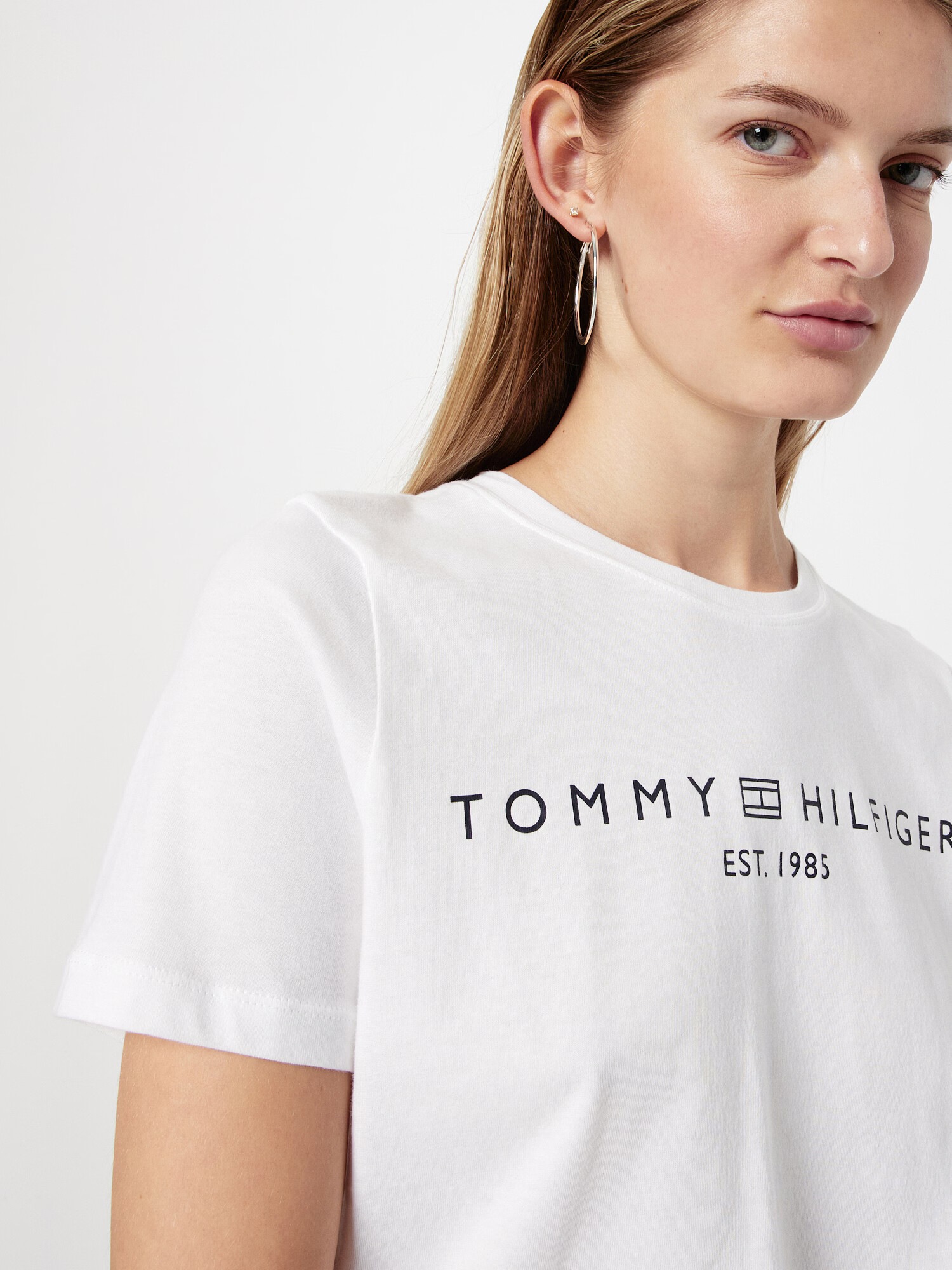 TOMMY HILFIGER Tricou bleumarin / alb - Pled.ro