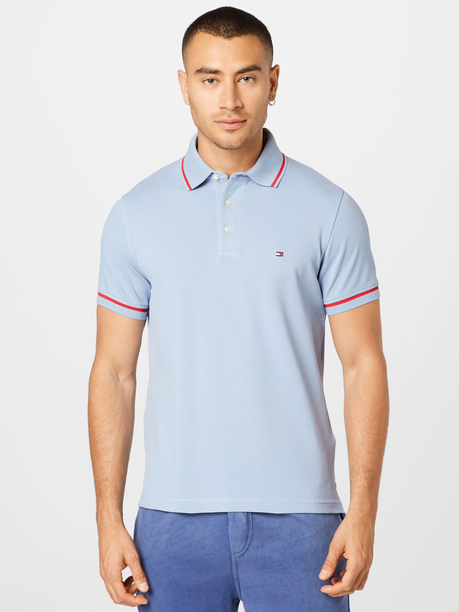 TOMMY HILFIGER Tricou bleumarin / albastru deschis / roșu - Pled.ro