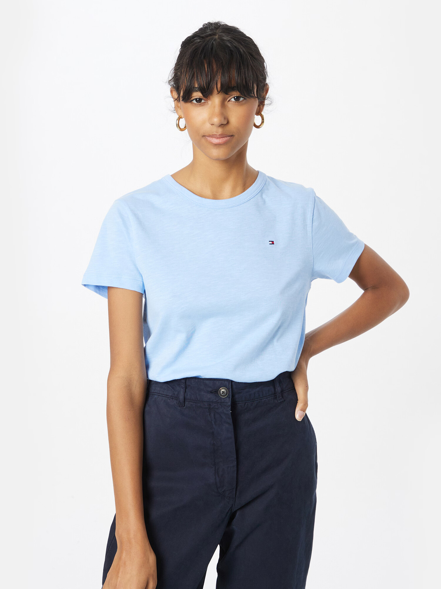 TOMMY HILFIGER Tricou bleumarin / albastru deschis / roșu / alb - Pled.ro