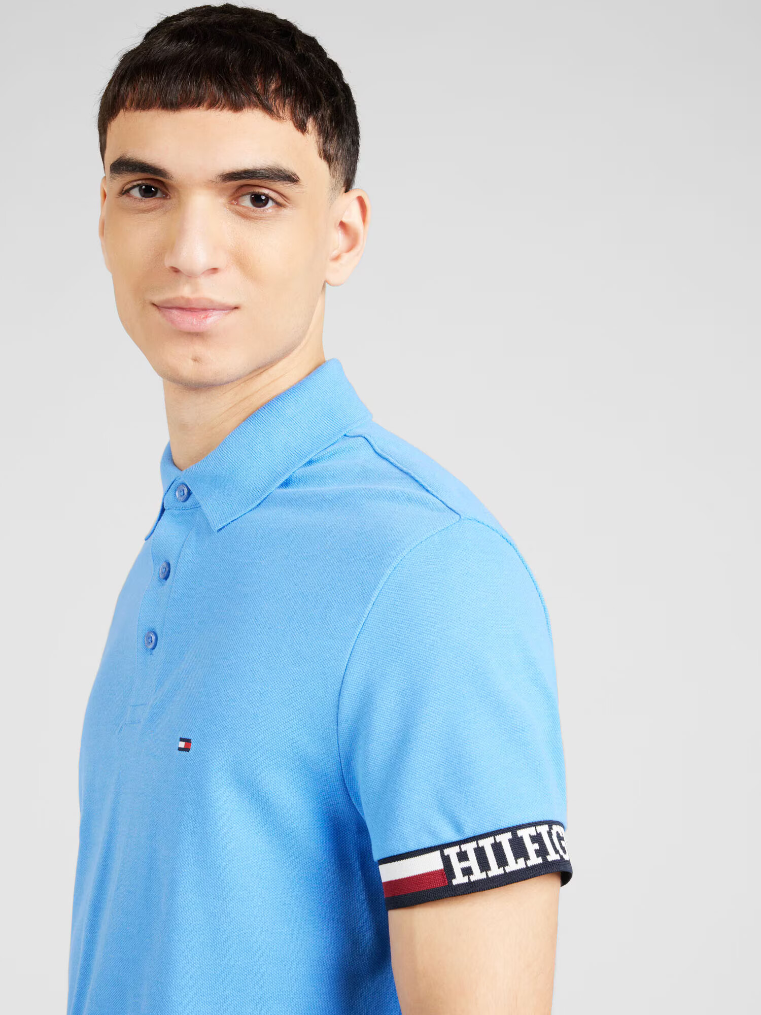 TOMMY HILFIGER Tricou bleumarin / albastru deschis / roșu / alb - Pled.ro