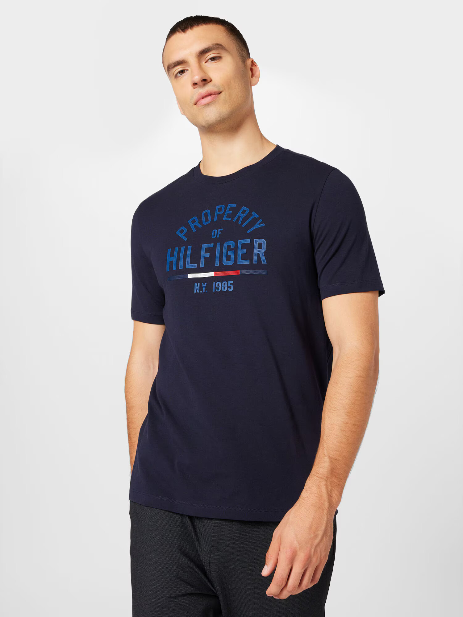 TOMMY HILFIGER Tricou bleumarin / albastru gențiană / roșu intens / alb - Pled.ro