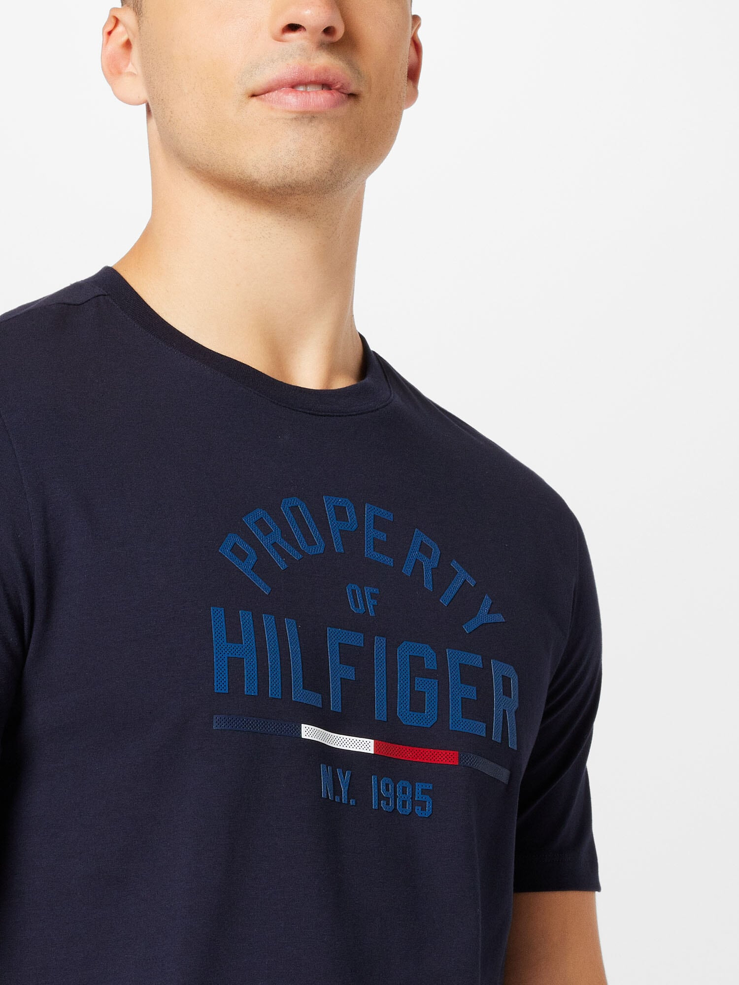 TOMMY HILFIGER Tricou bleumarin / albastru gențiană / roșu intens / alb - Pled.ro