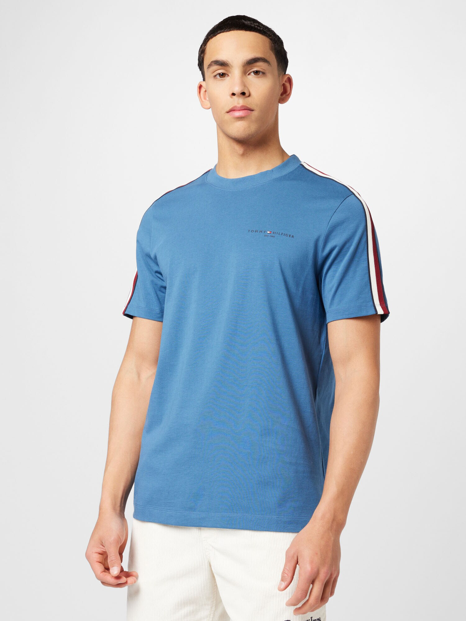 TOMMY HILFIGER Tricou bleumarin / albastru porumbel / roșu / alb - Pled.ro