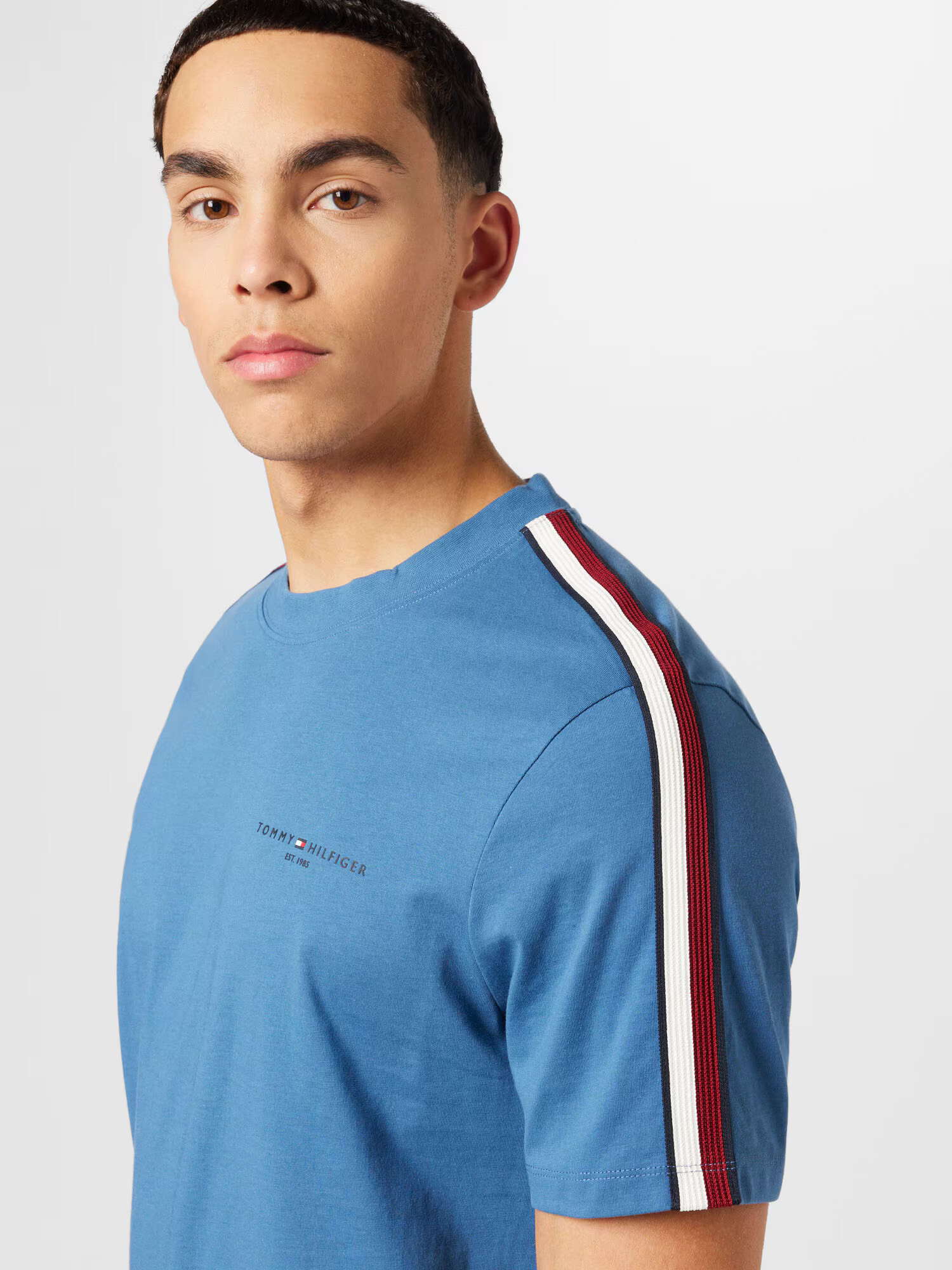 TOMMY HILFIGER Tricou bleumarin / albastru porumbel / roșu / alb - Pled.ro