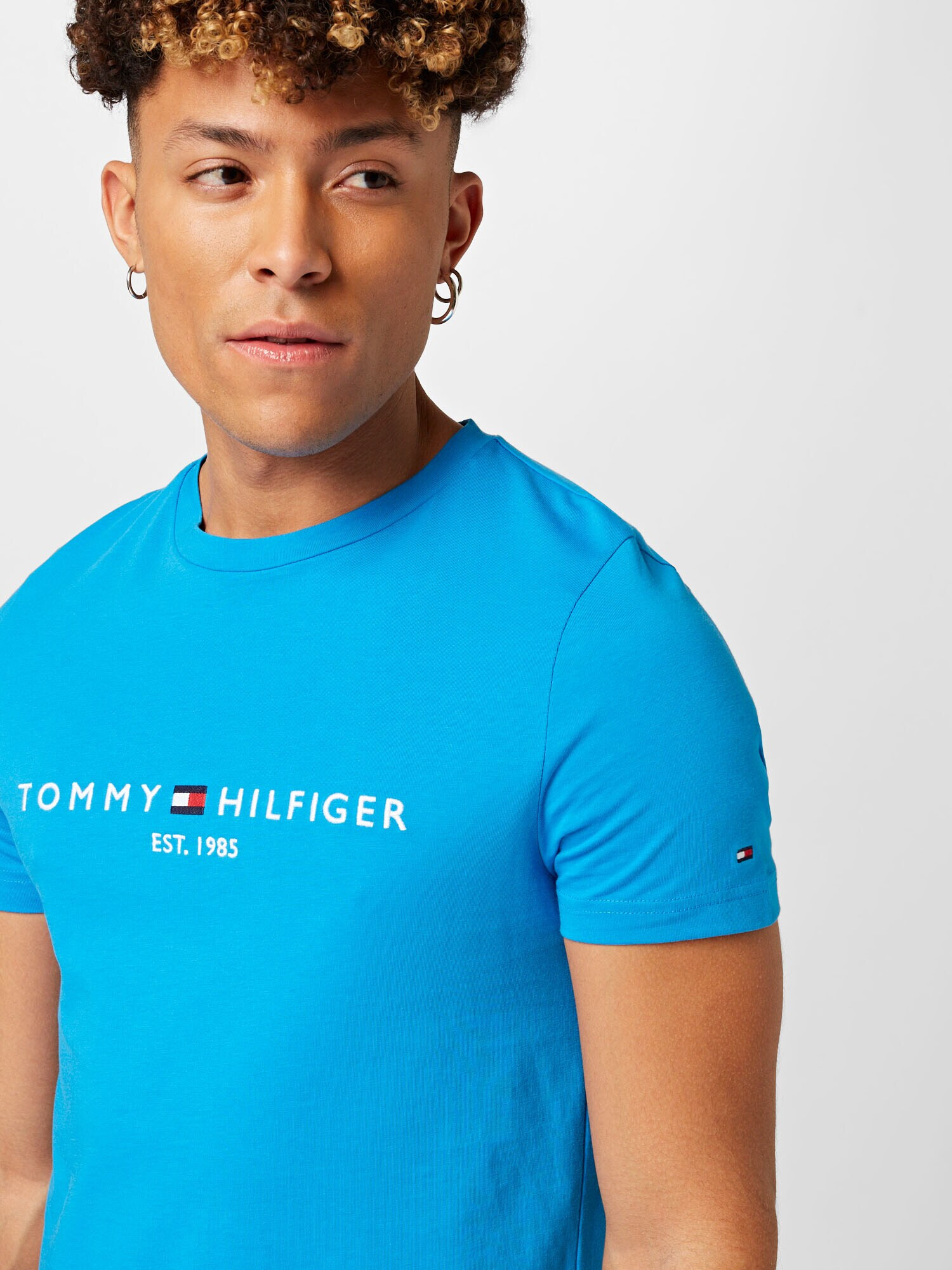 TOMMY HILFIGER Tricou bleumarin / azur / roșu / alb - Pled.ro