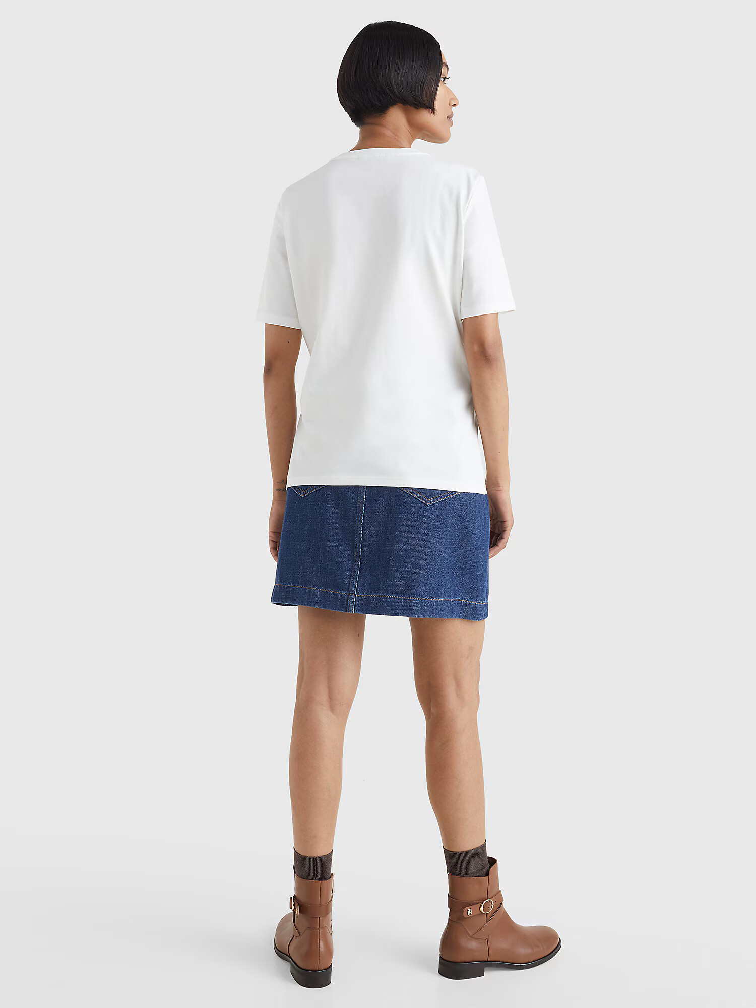 TOMMY HILFIGER Tricou bleumarin / bronz / roși aprins / alb natural - Pled.ro