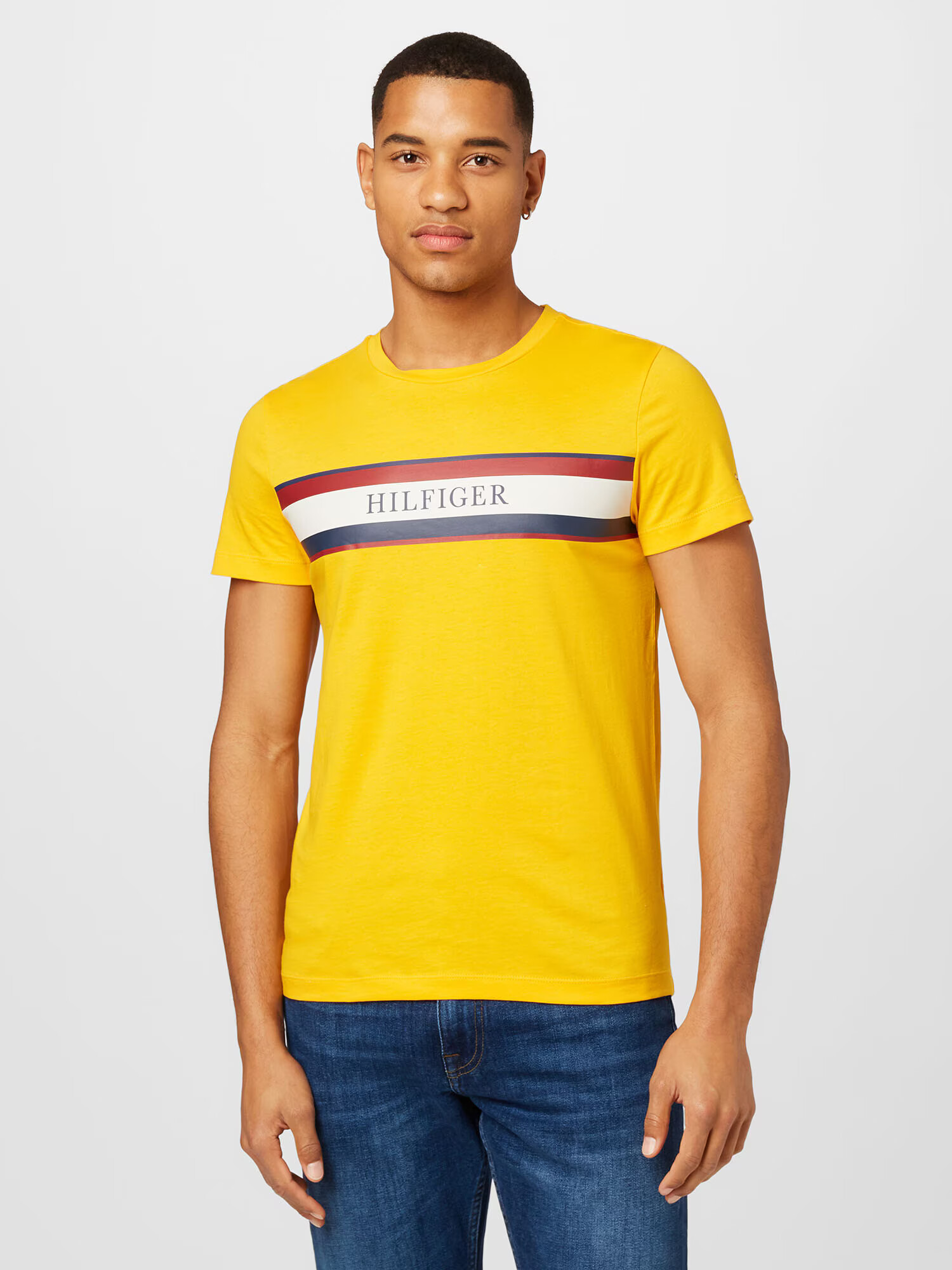 TOMMY HILFIGER Tricou bleumarin / galben citron / roșu / alb - Pled.ro