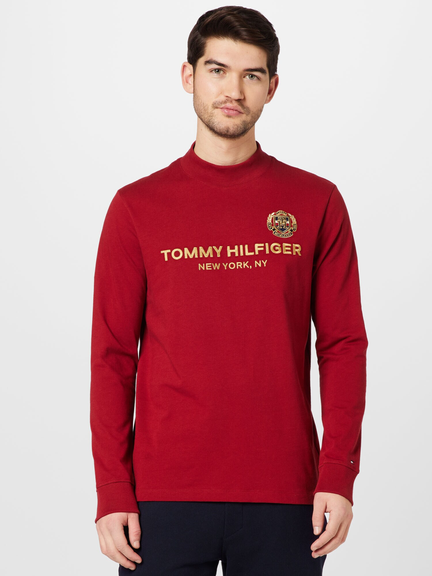 TOMMY HILFIGER Tricou bleumarin / galben muștar / roșu / alb - Pled.ro