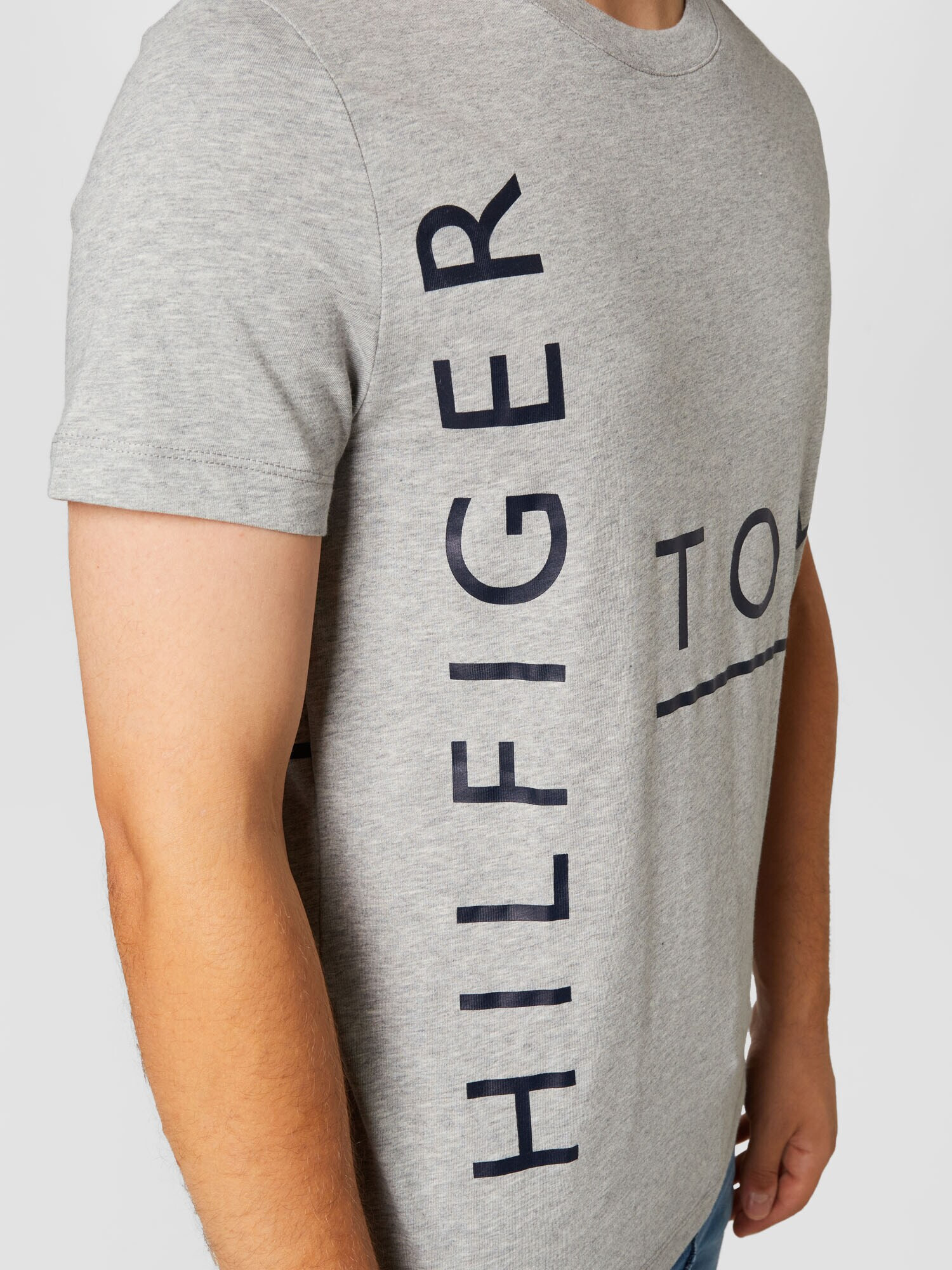 TOMMY HILFIGER Tricou bleumarin / gri amestecat / roși aprins / alb - Pled.ro