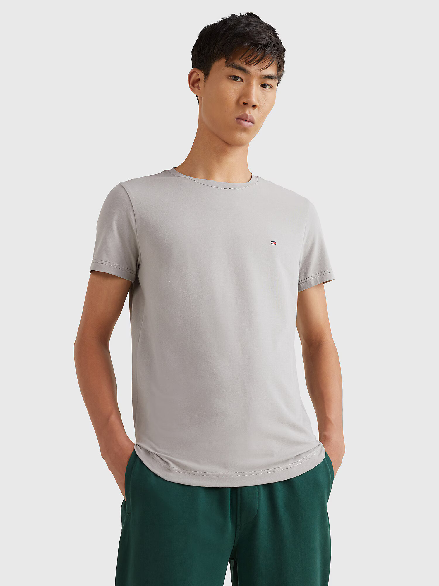 TOMMY HILFIGER Tricou bleumarin / gri piatră / roșu / alb - Pled.ro