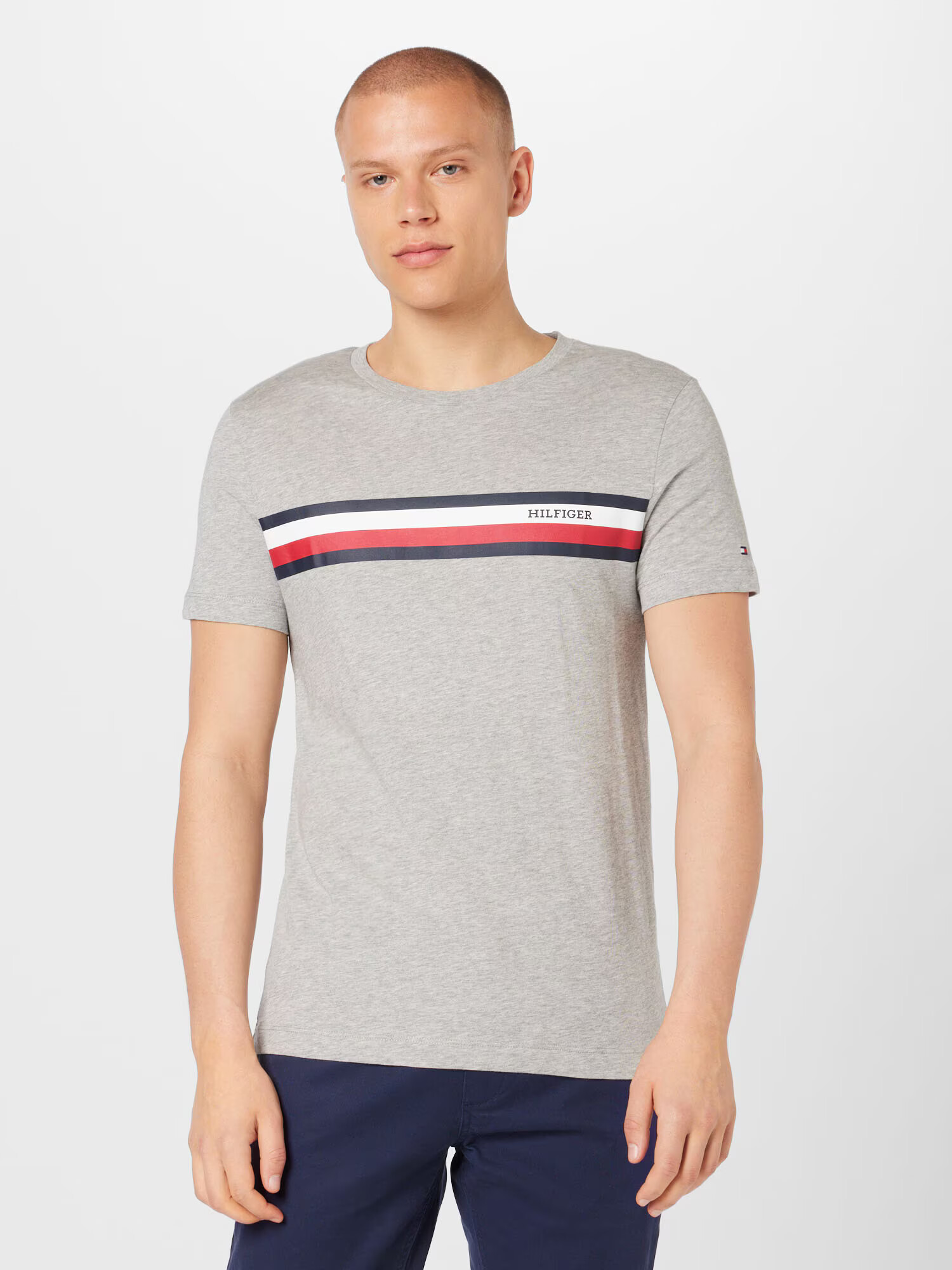 TOMMY HILFIGER Tricou bleumarin / gri / roșu / alb - Pled.ro