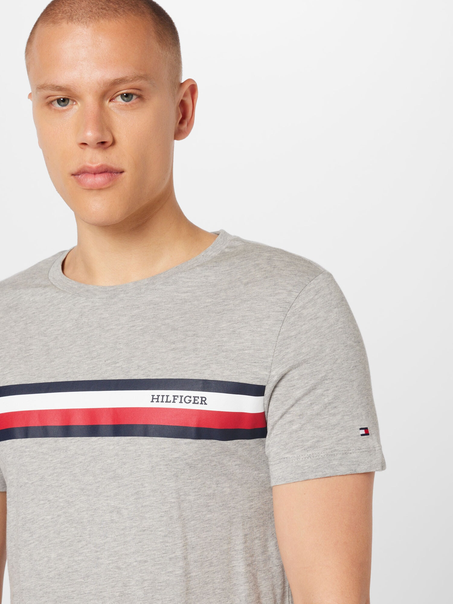 TOMMY HILFIGER Tricou bleumarin / gri / roșu / alb - Pled.ro