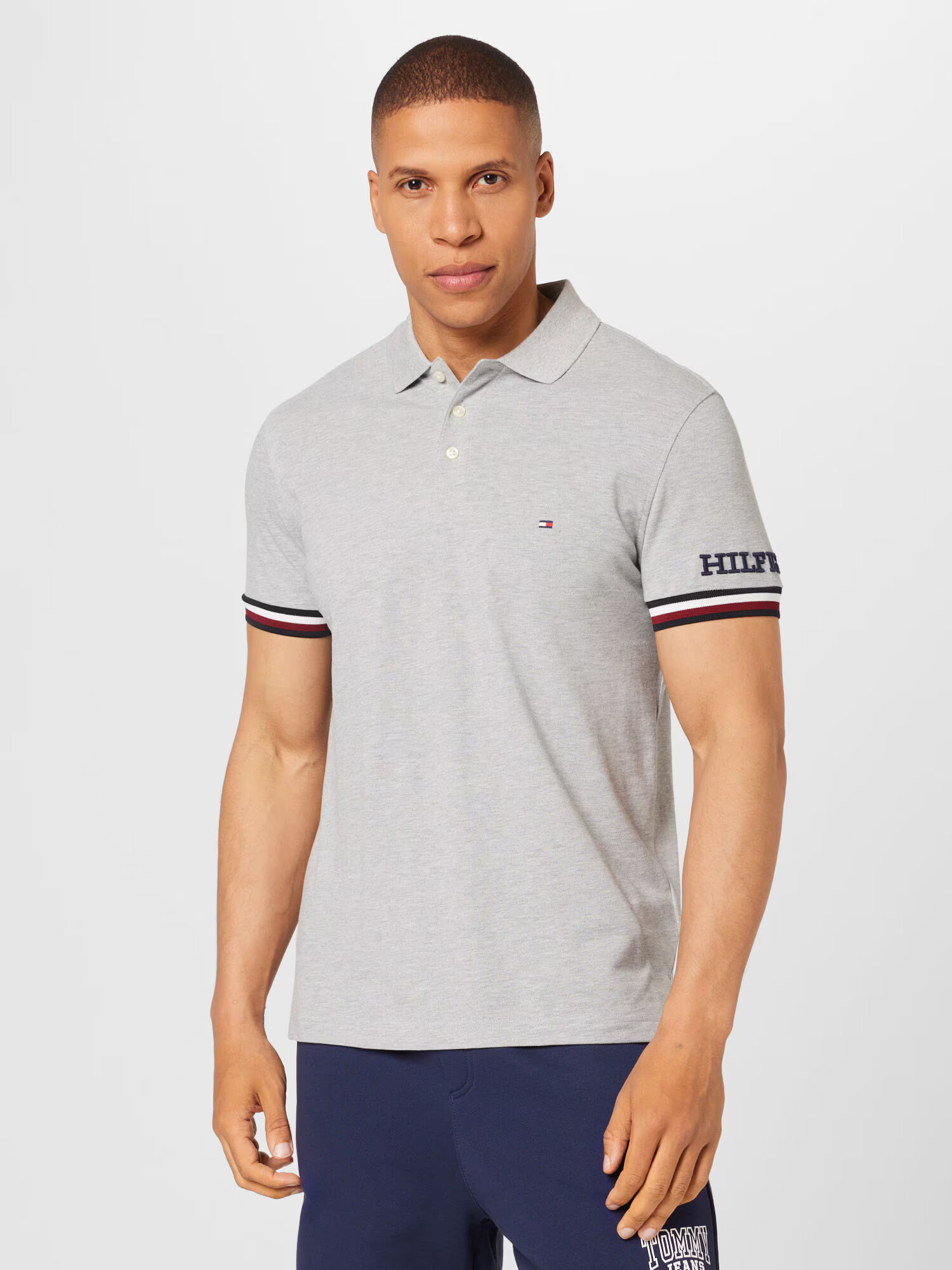 TOMMY HILFIGER Tricou bleumarin / gri / roşu închis - Pled.ro