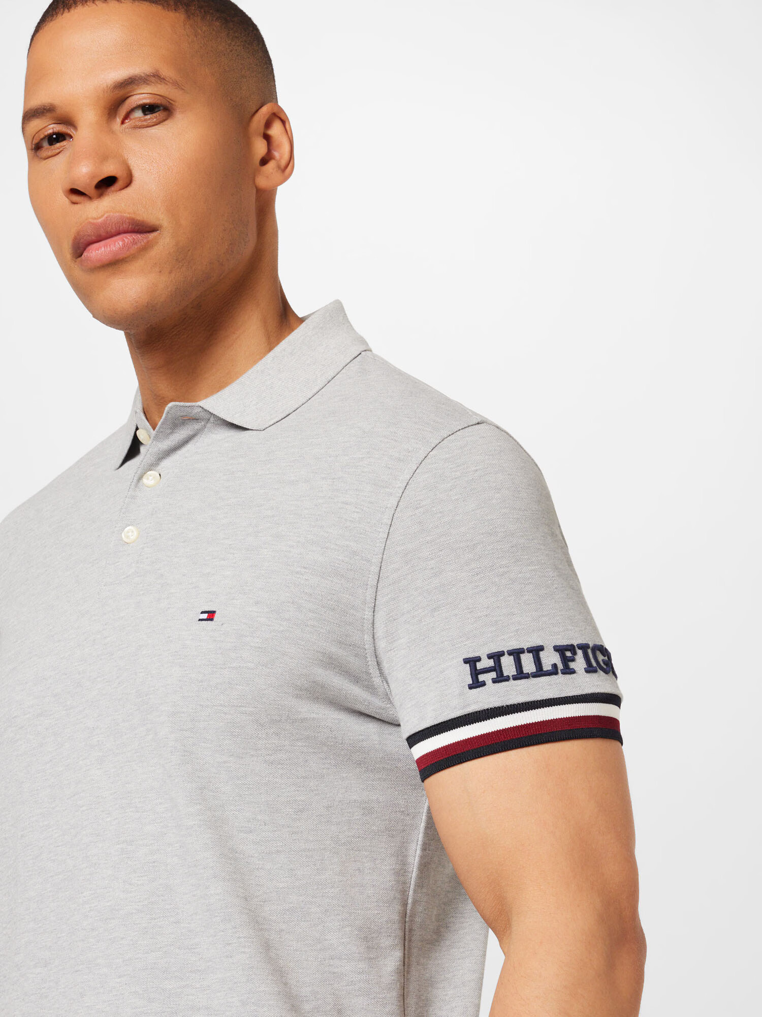 TOMMY HILFIGER Tricou bleumarin / gri / roşu închis - Pled.ro