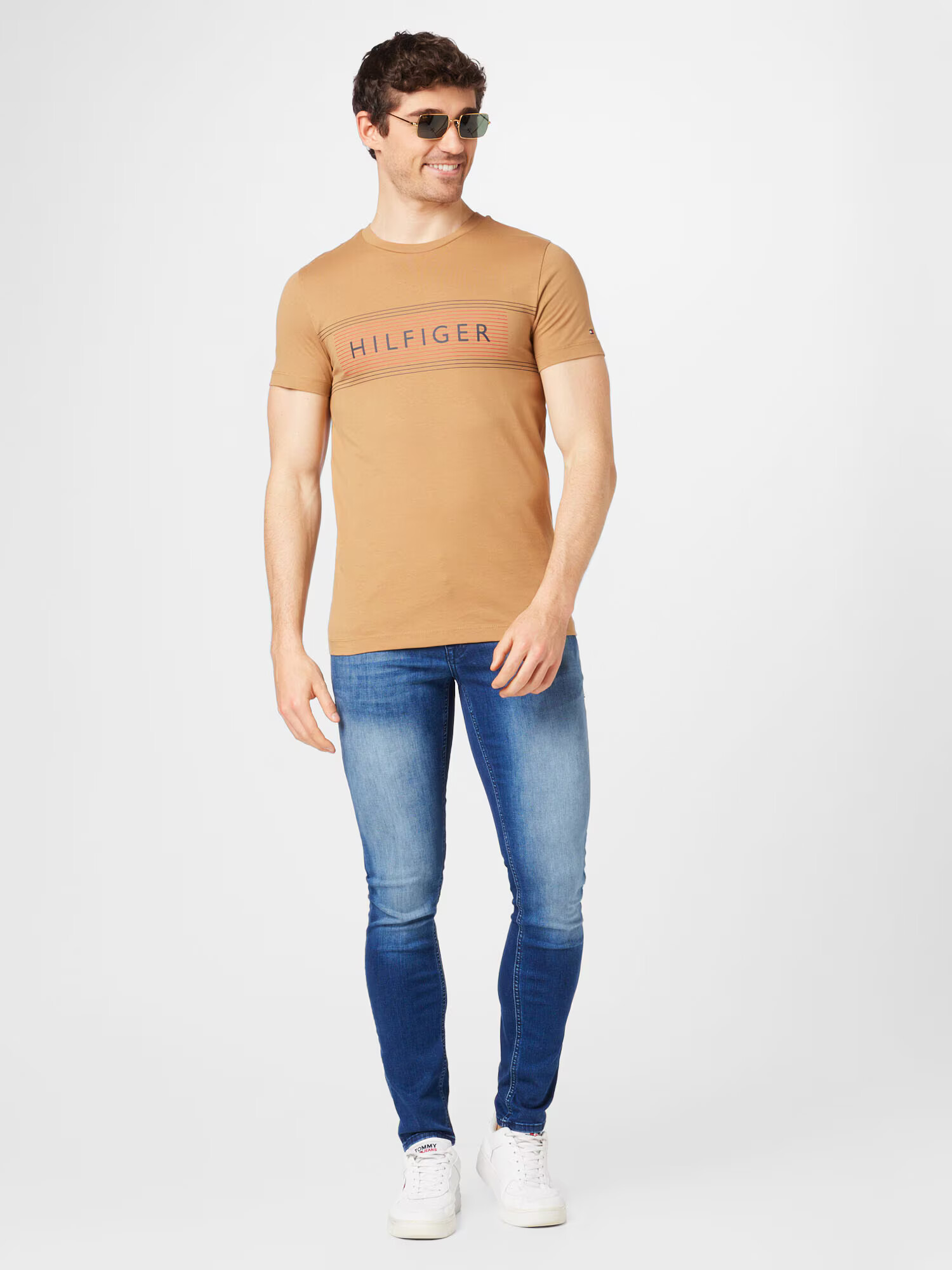 TOMMY HILFIGER Tricou bleumarin / maro deschis / roz - Pled.ro